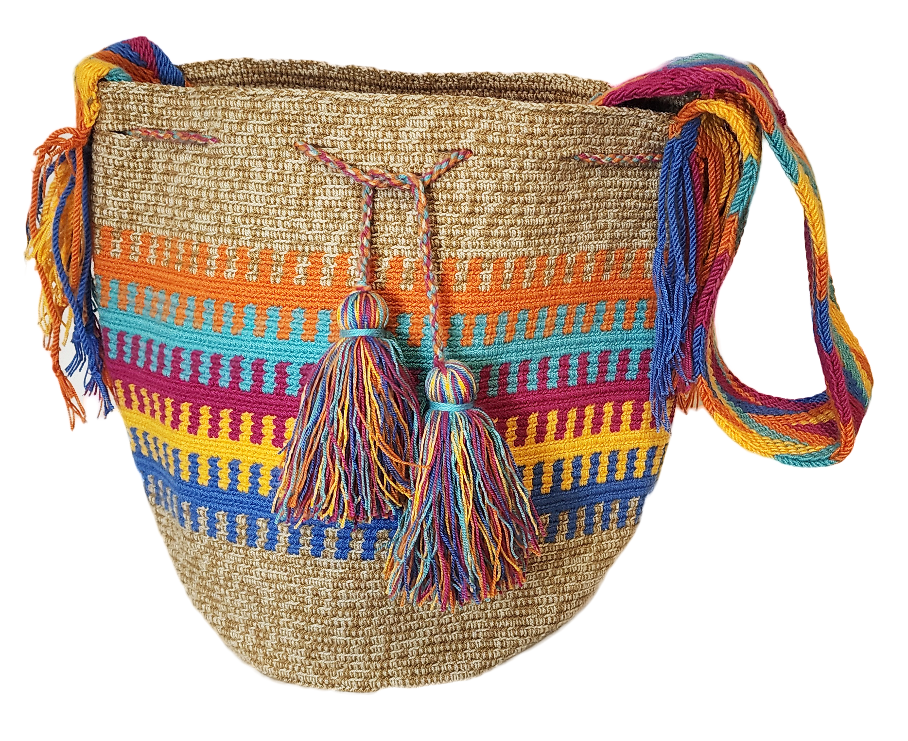 Harleigh Large Handmade Crochet Wayuu Mochila Bag - Wuitusu