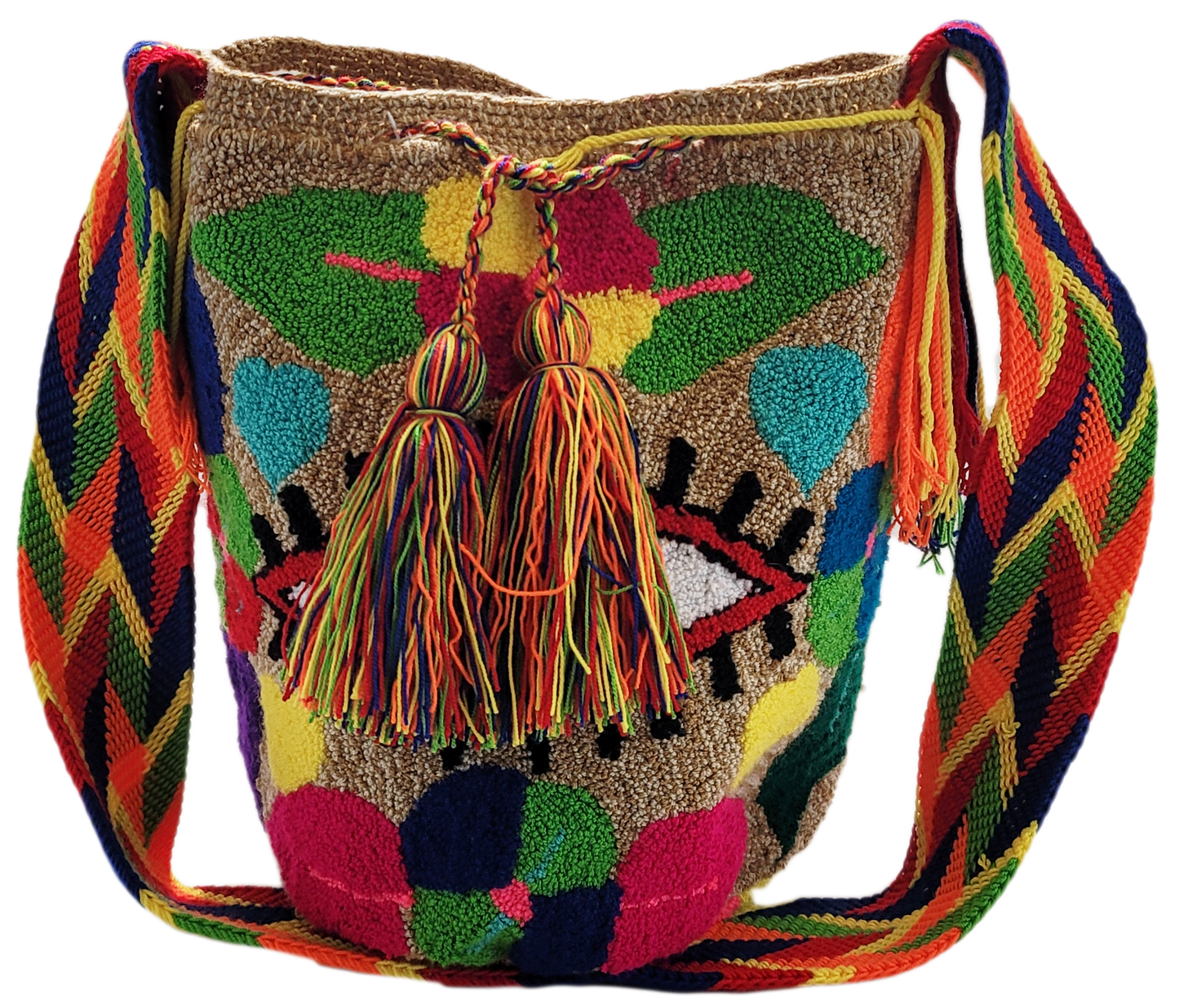 Gabriella Large Handmade Punch-needle Wayuu Mochila Bag - Wuitusu