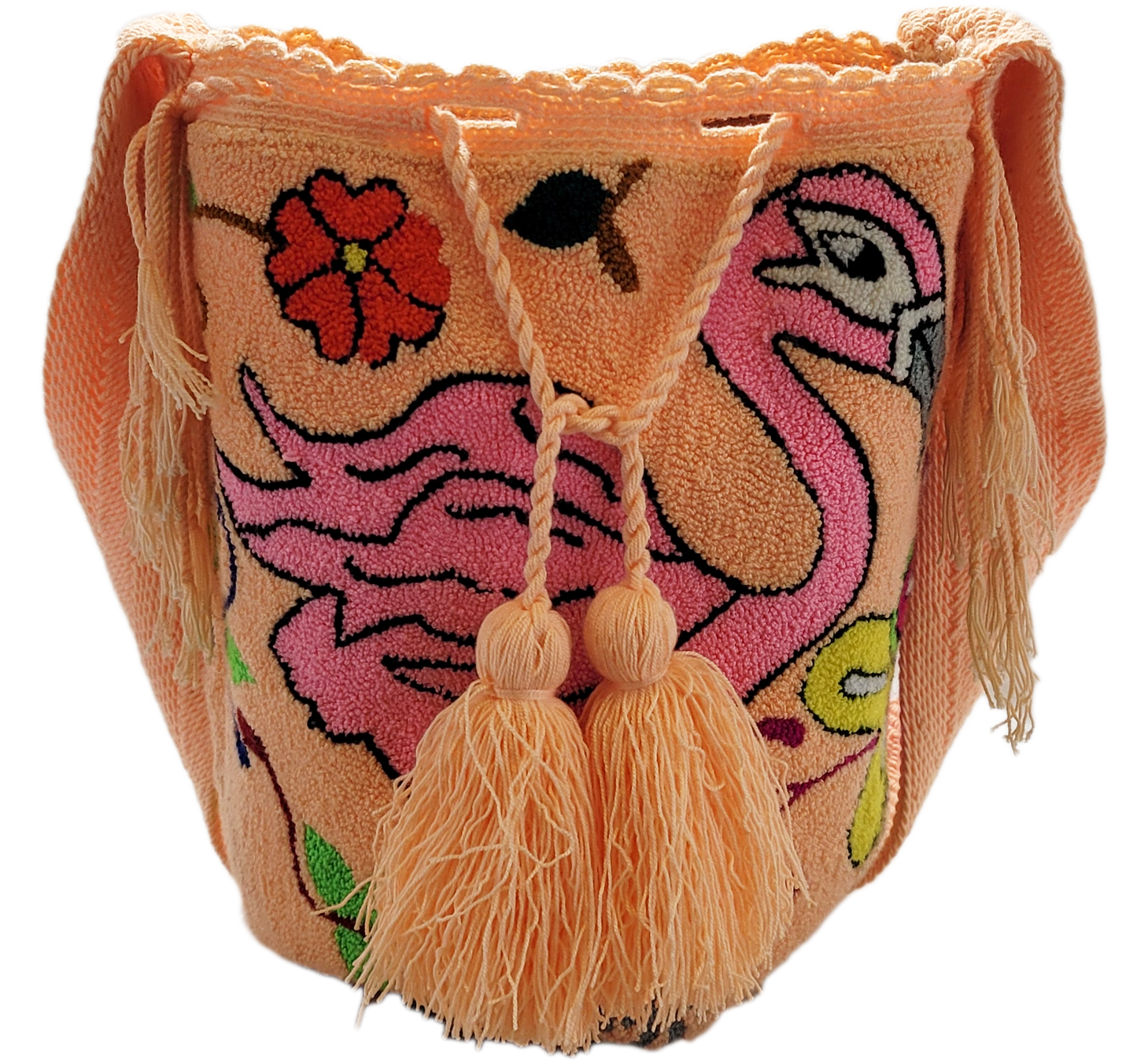 Ruby Large Handmade Punch-needle Wayuu Mochila Bag - Wuitusu