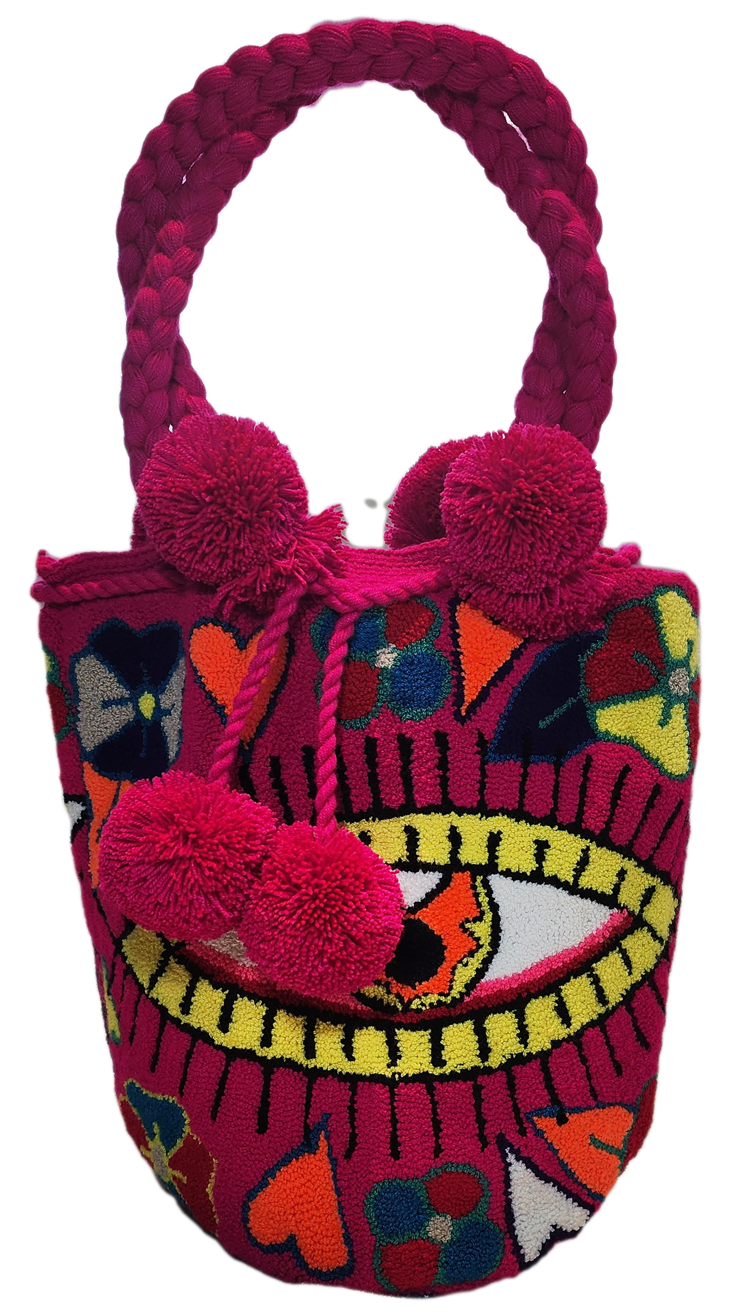 Sydney Large Short Handle Design PomPom Mochila - a perfect gift for her