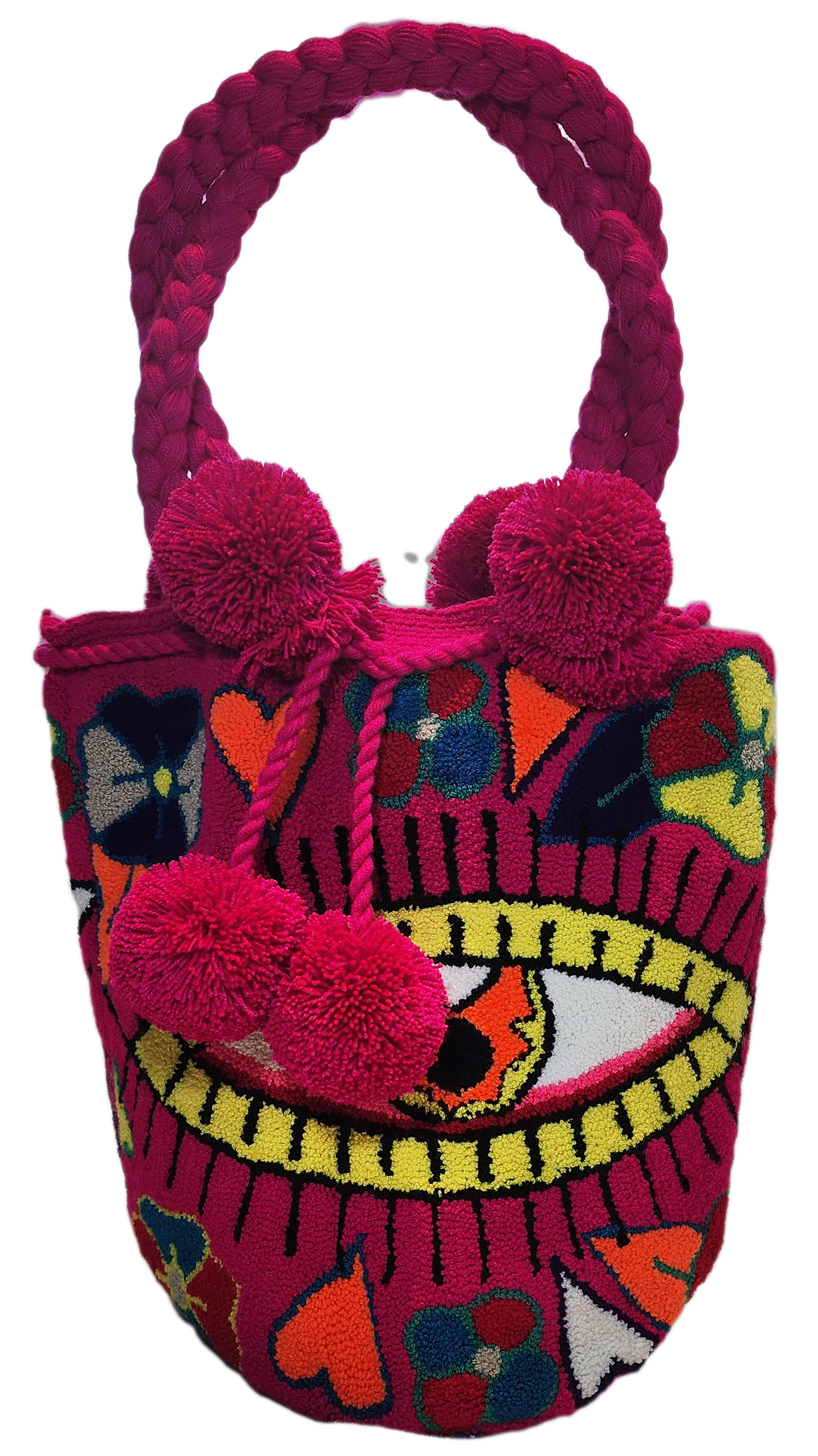 Sydney Large Short Handle Design PomPom Mochila - a perfect gift for her