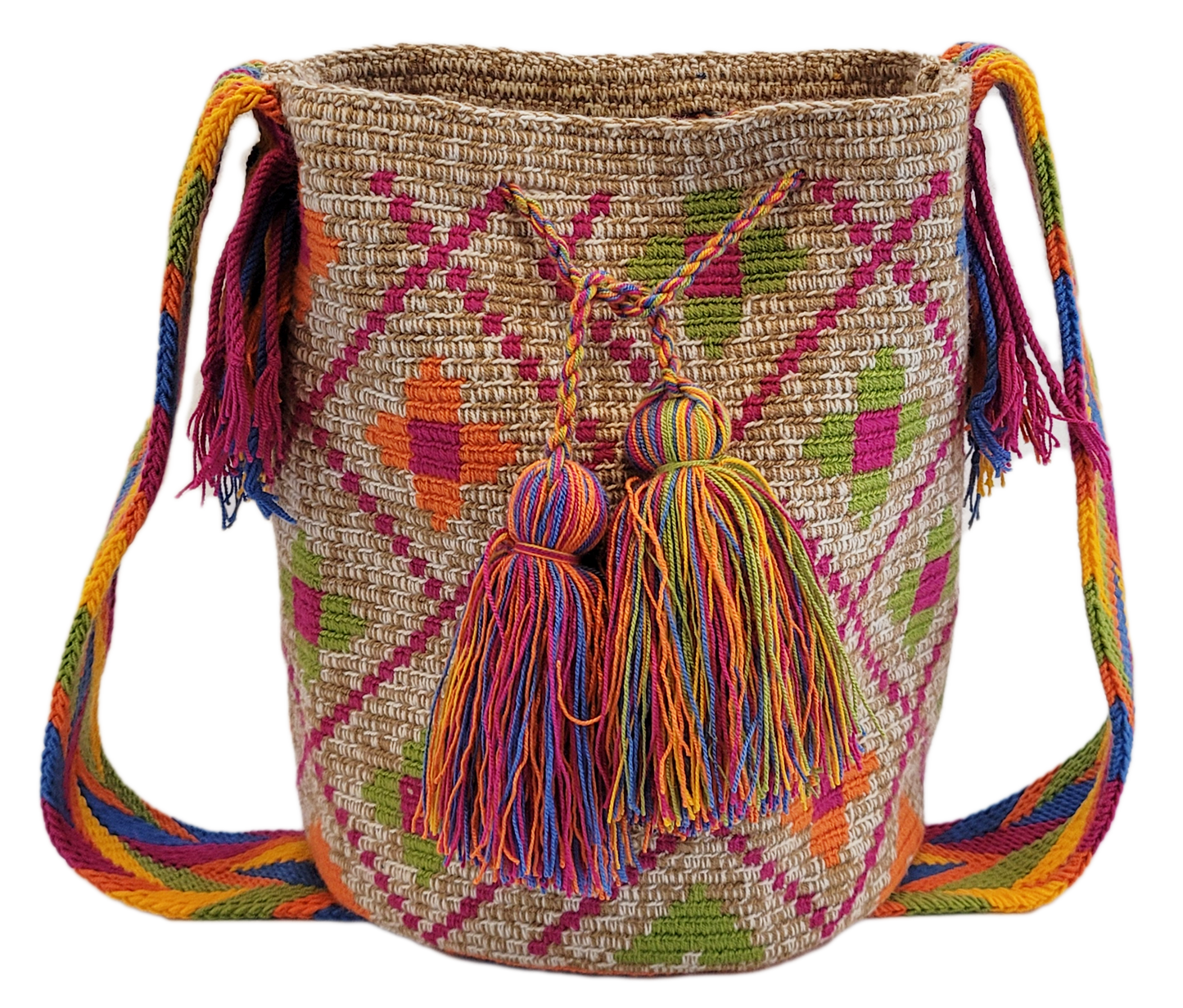 Lydia Large Handmade Crochet Wayuu Mochila Bag - Wuitusu