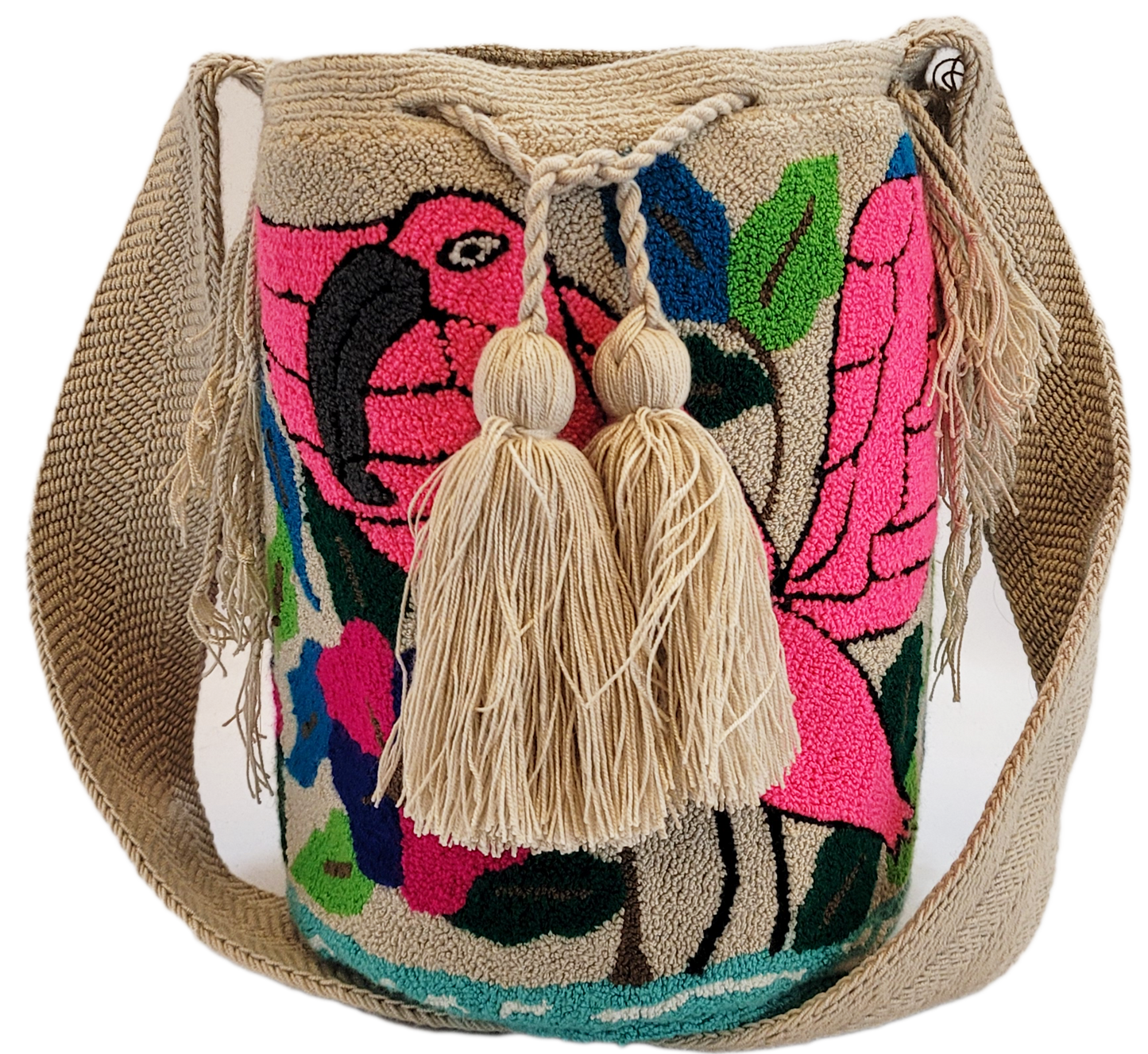 Vivian Large Handmade Punch-needle Wayuu Mochila Bag - Wuitusu