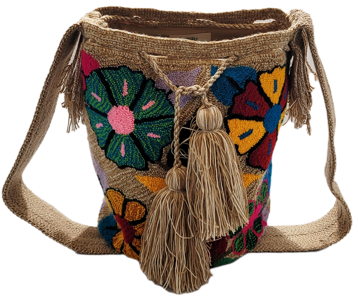 Alice Large Handmade Punch-needle Wayuu Mochila Bag - Wuitusu