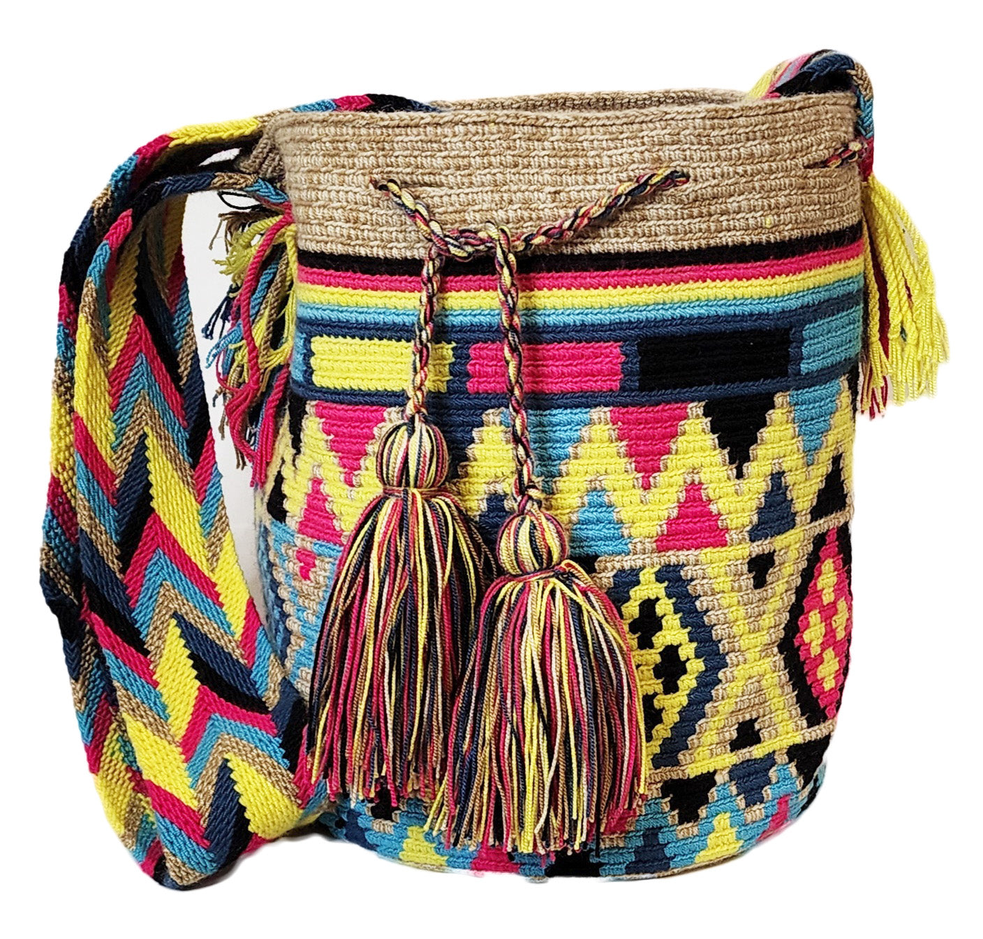 Abby Large Handmade Crochet Wayuu Mochila Bag - Wuitusu