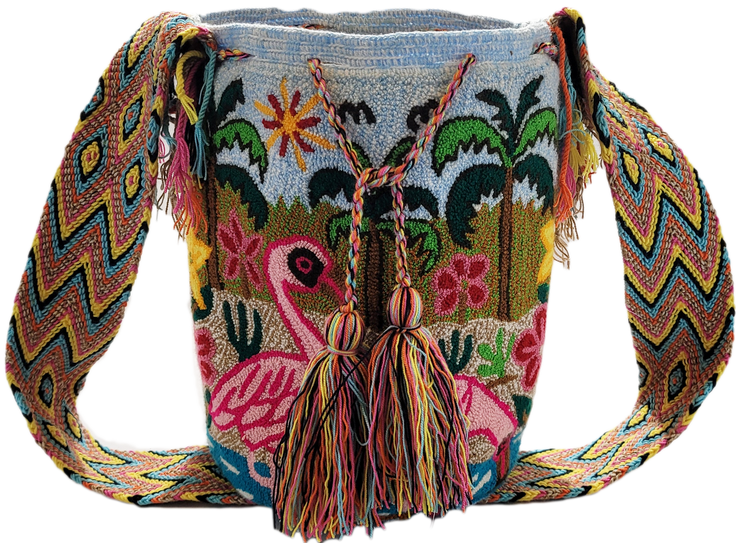 Sophie Large Handmade Punch-needle Wayuu Mochila Bag - Wuitusu