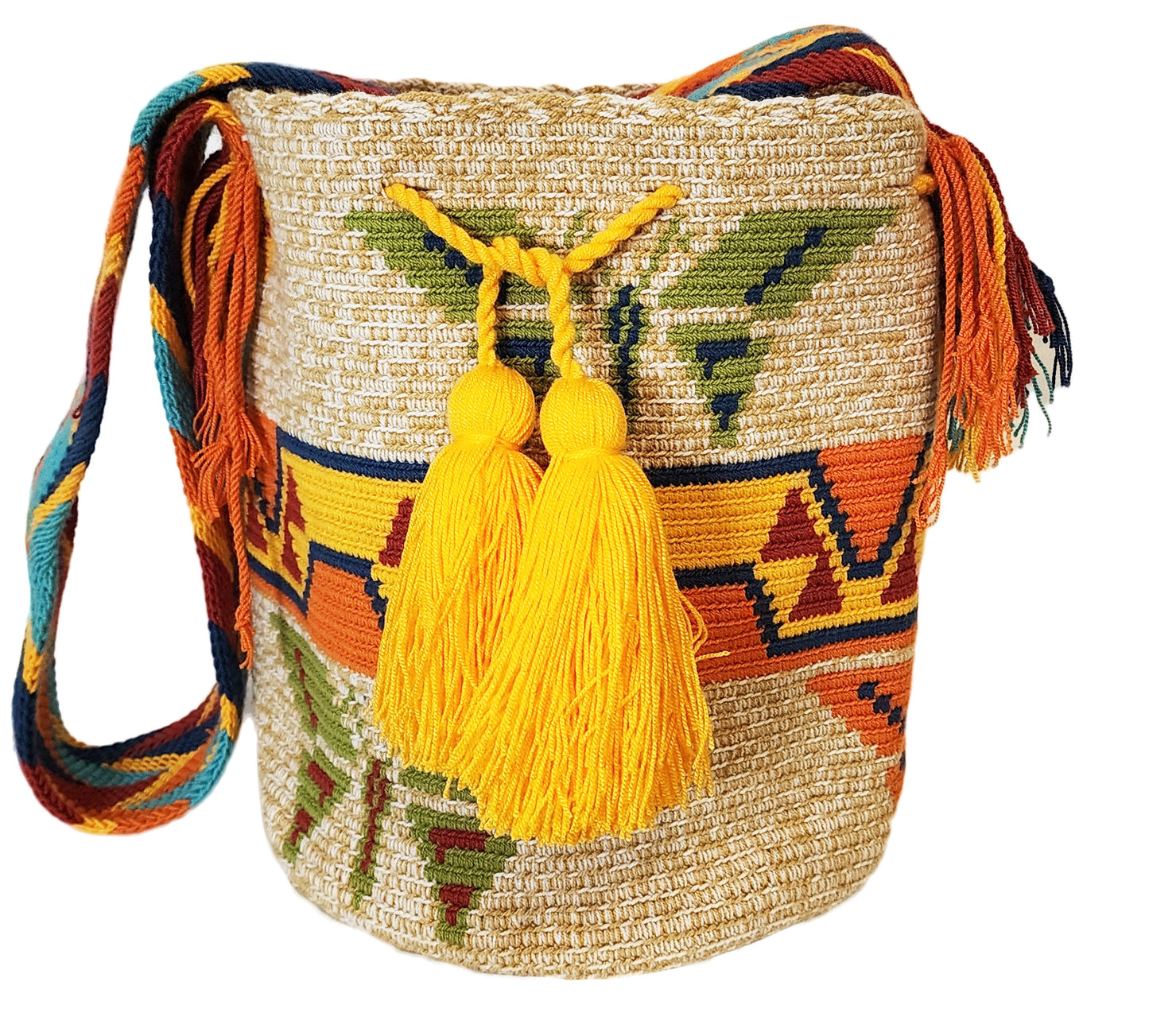 Elaine Large Handmade Crochet Wayuu Mochila Bag - Wuitusu