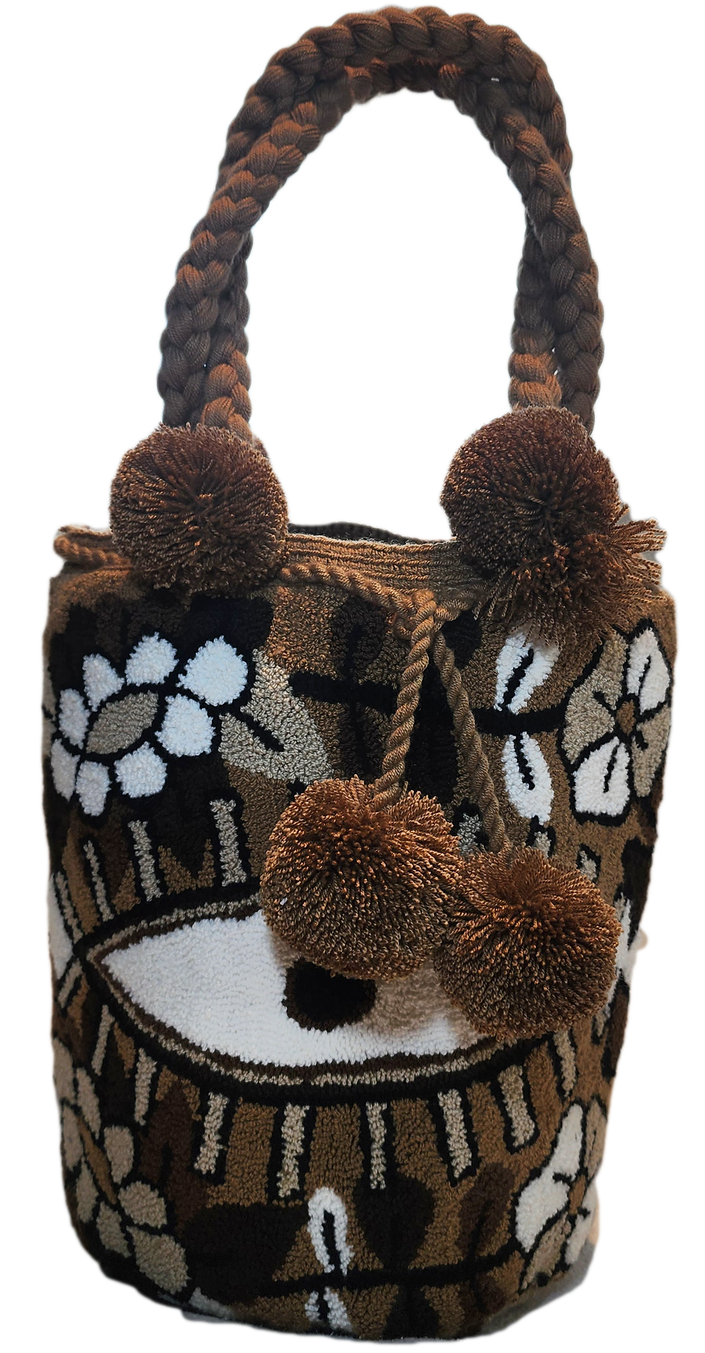 Vera Large Short Handle Design PomPom Mochila - a perfect gift for her