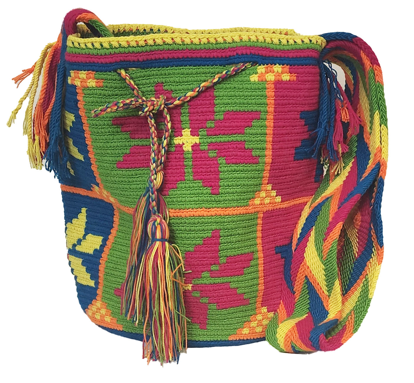Violeta Large Handmade Crochet Wayuu Mochila Bag - Wuitusu-front