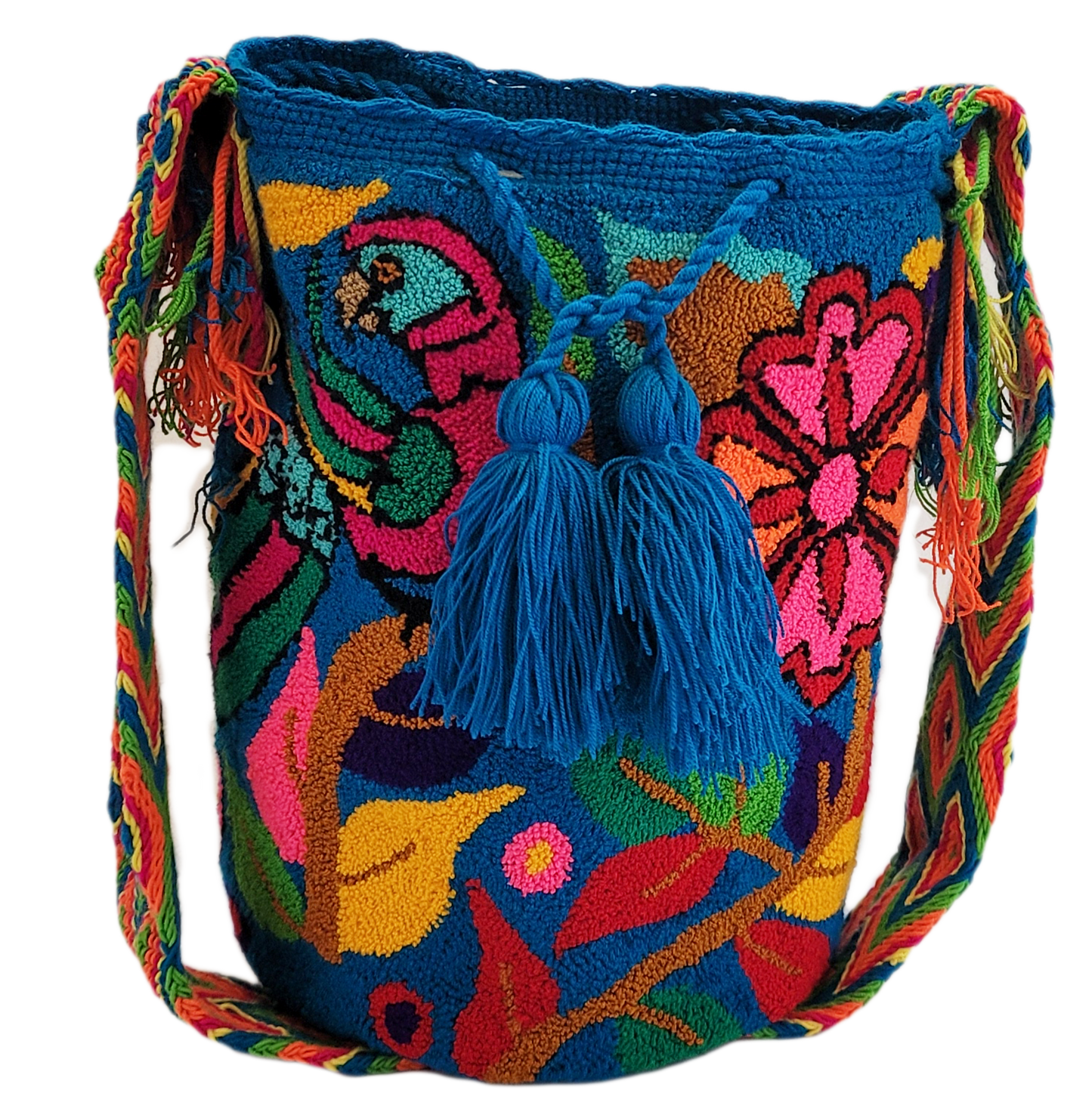 Rylee Large Handmade Punch-needle Wayuu Mochila Bag - Wuitusu