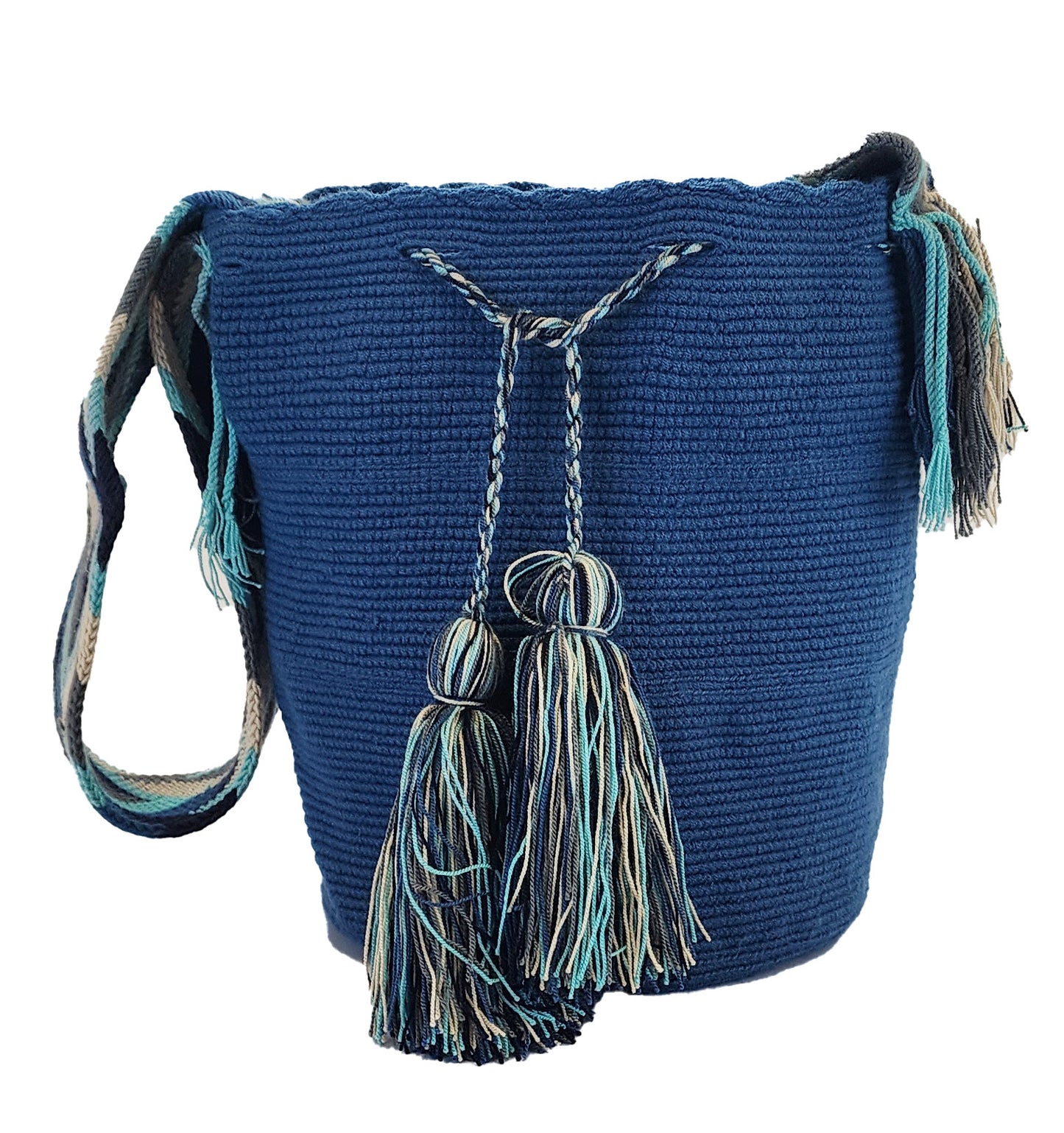 denisse unicolor large handmade wayuu mochila bag front