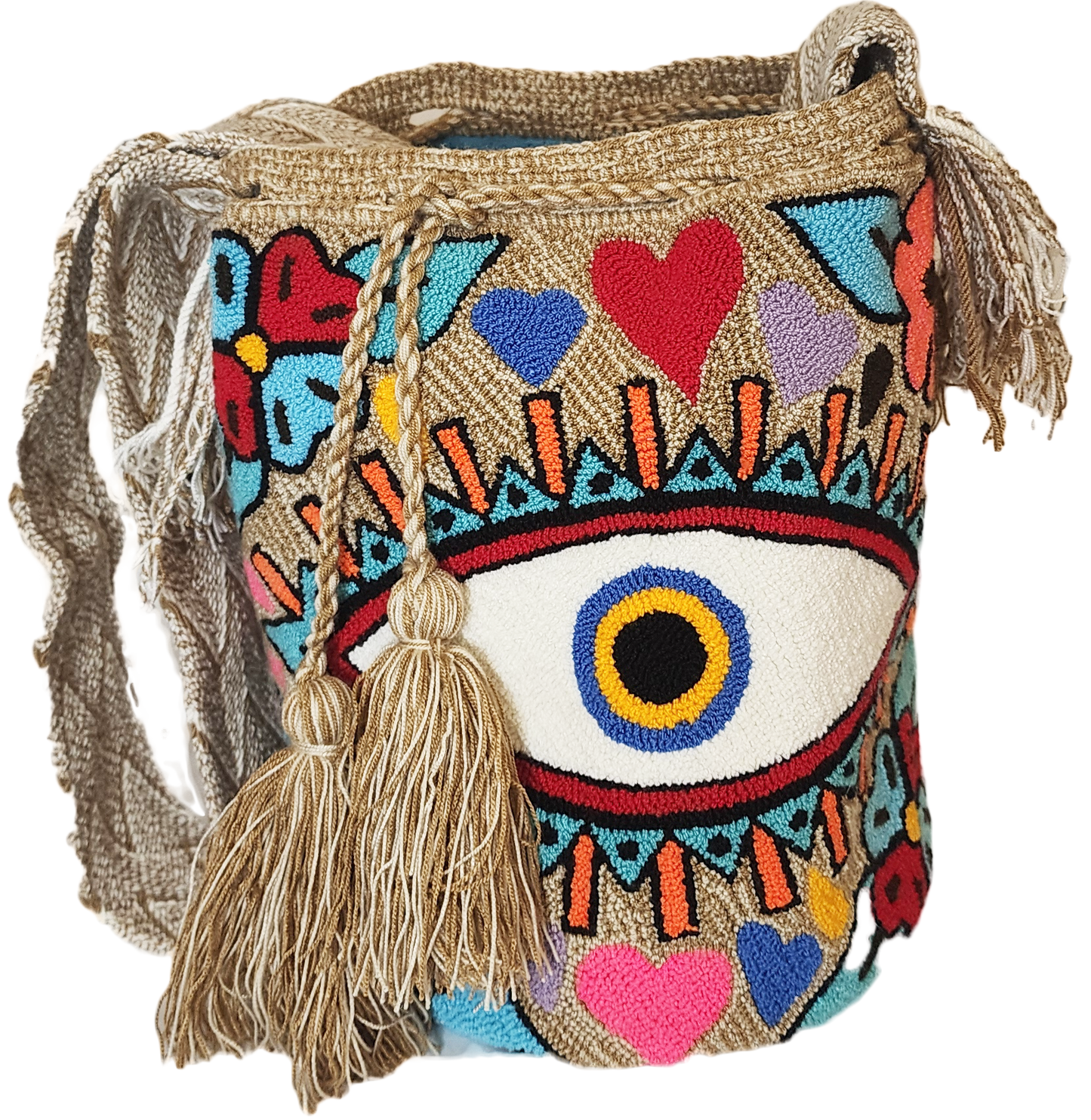 Frankie Large Handmade Punch Needle Wayuu Mochila Bag - Wuitusu