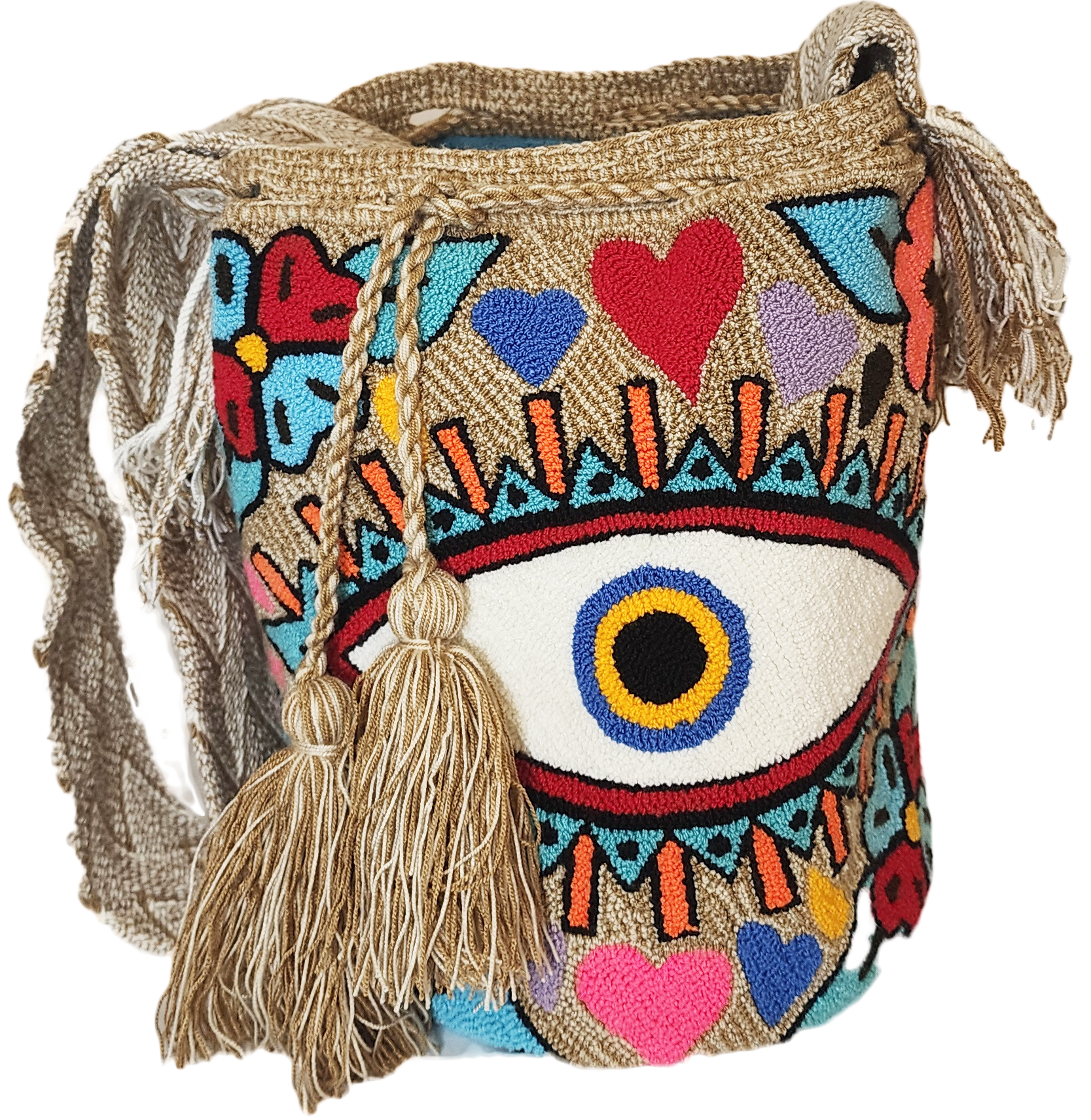 Frankie Large Handmade Punch Needle Wayuu Mochila Bag - Wuitusu