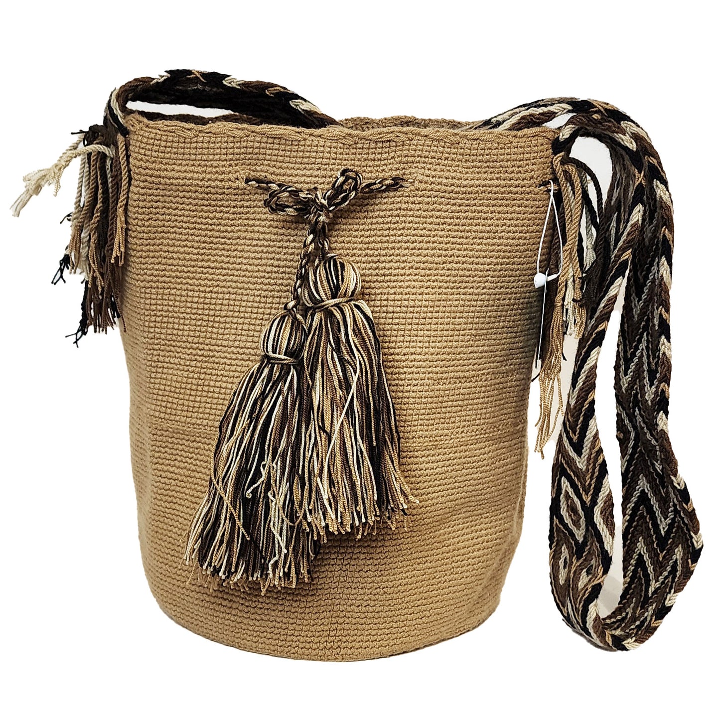 Addilyn Unicolor Large Handmade Wayuu Mochila Bag - Wuitusu-front