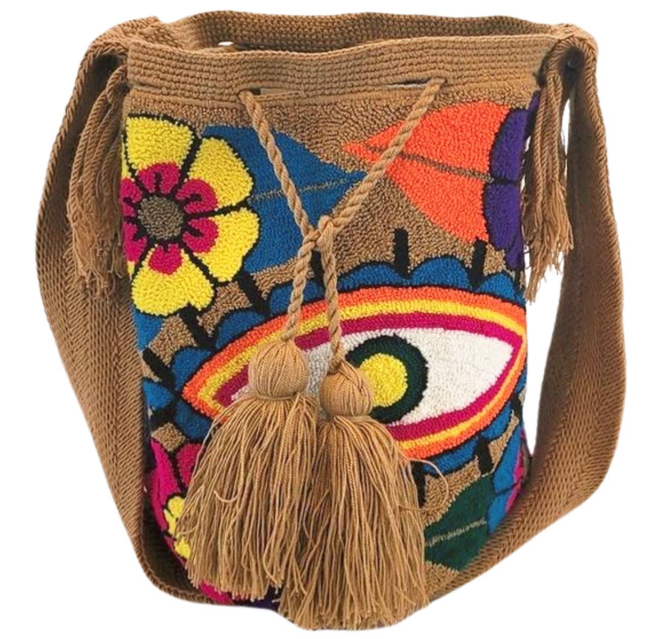 Lucia Large Handmade Punch-needle Wayuu Mochila Bag - Wuitusu