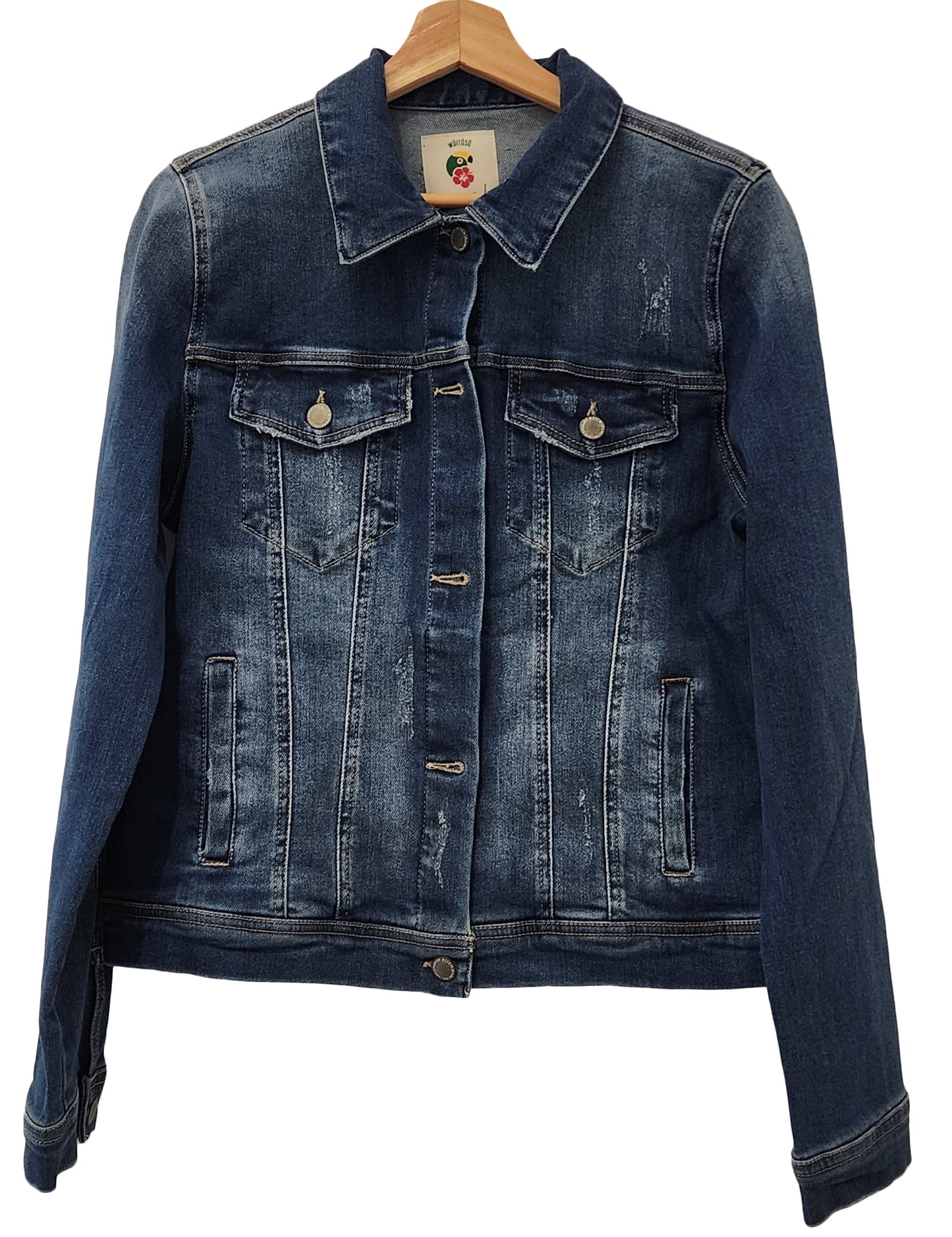 Pilin Denim Jacket with Handmade Nazar (M) - Wuitusu-front