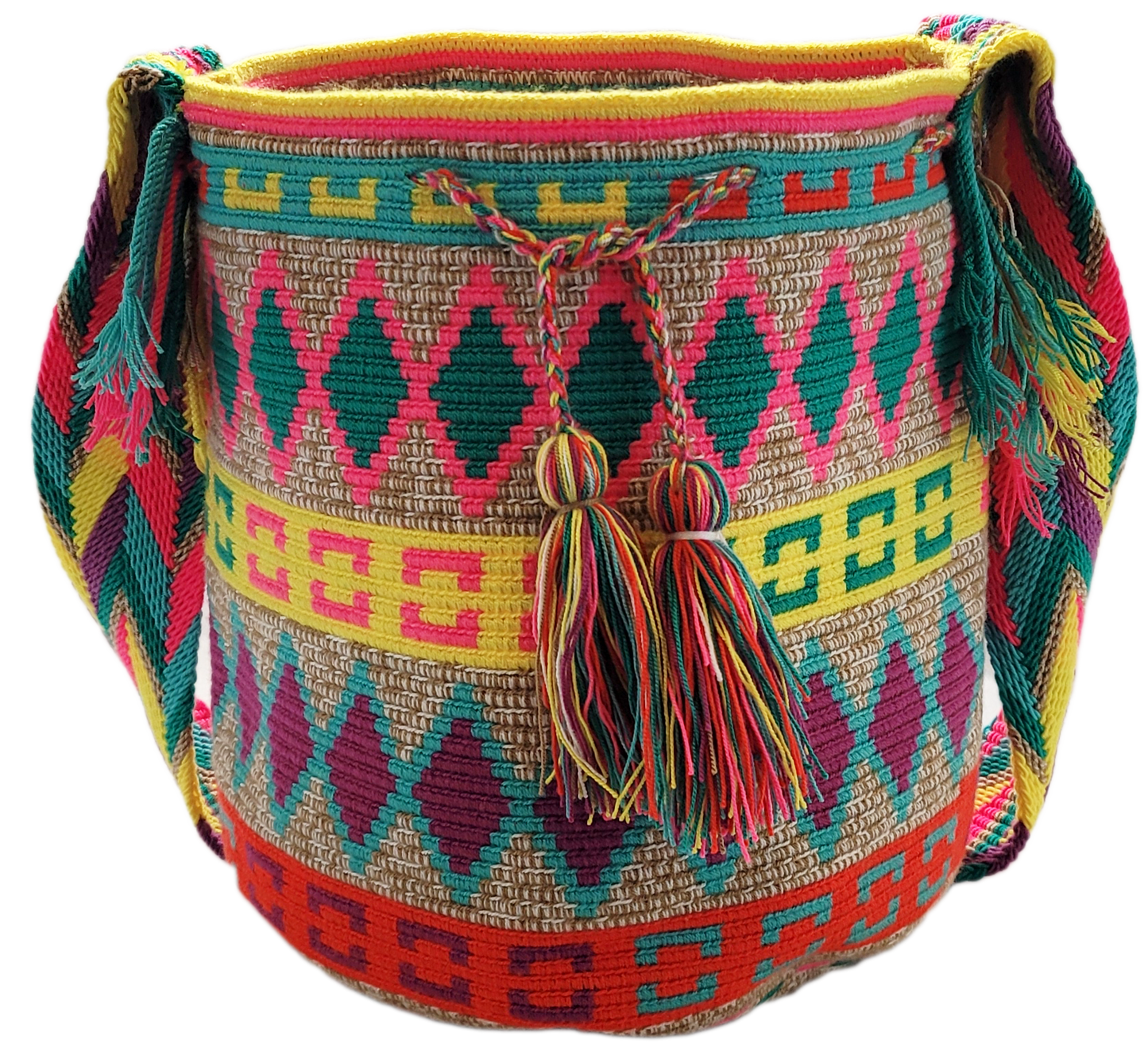 Madelyn Large Handmade Crochet Wayuu Mochila Bag - Wuitusu
