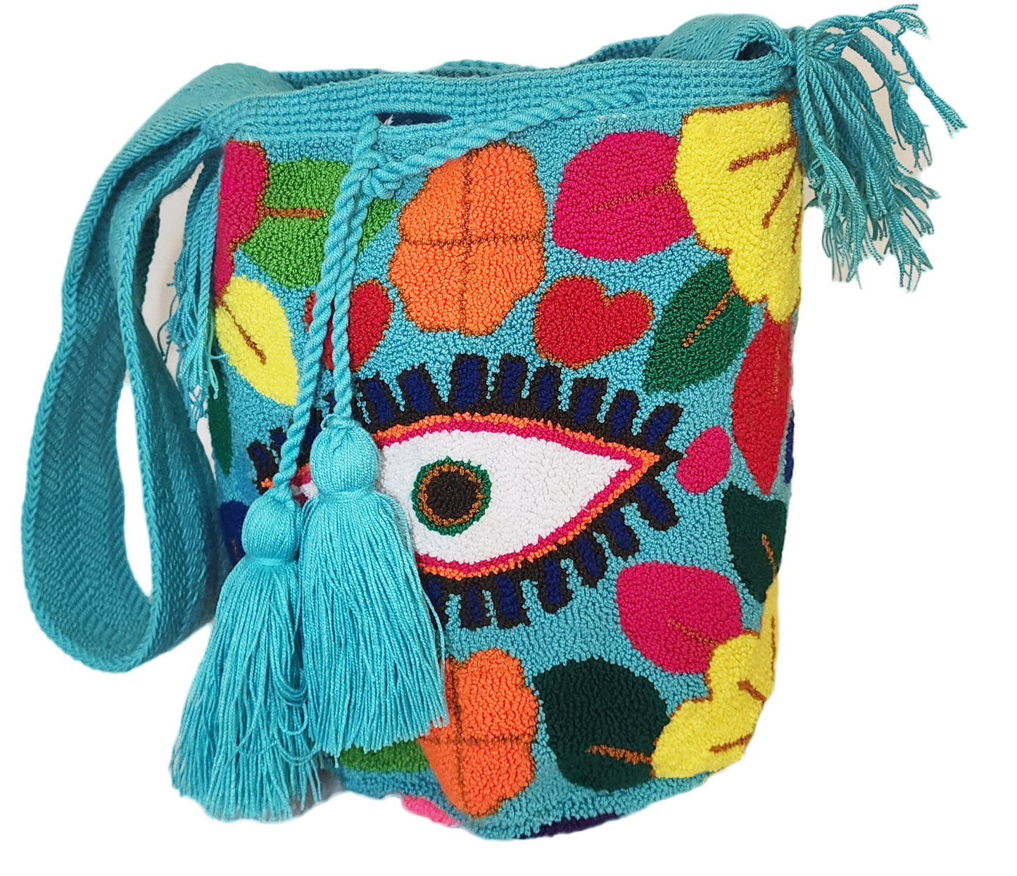 Nalani Large Handmade Punch Needle Wayuu Mochila Bag - Wuitusu