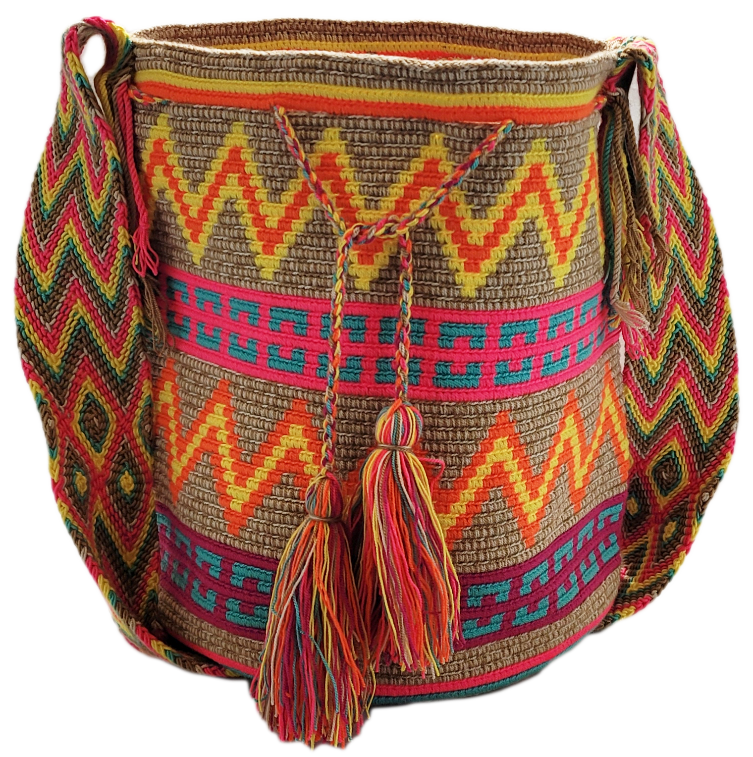 Anna Large Handmade Crochet Wayuu Mochila Bag - Wuitusu