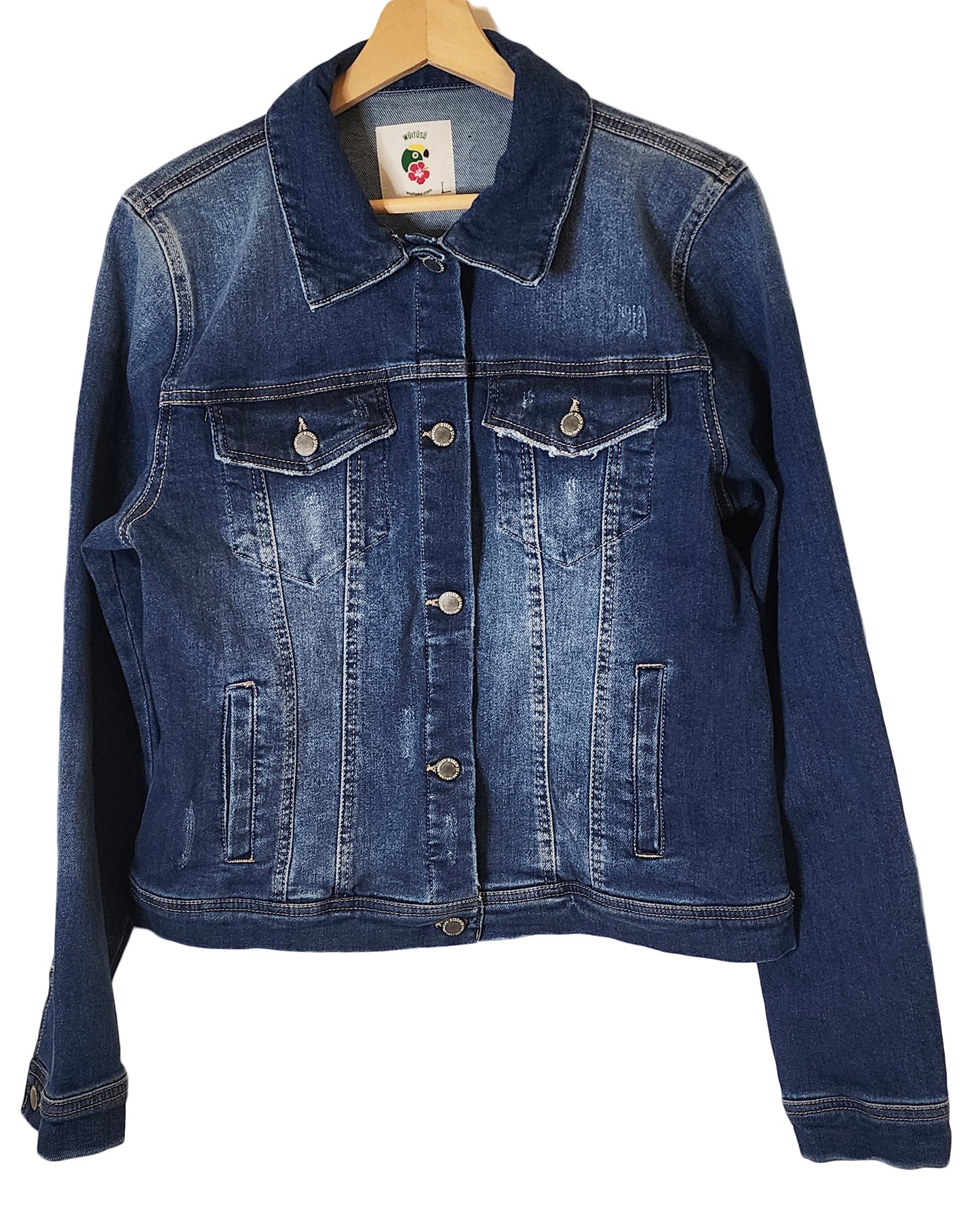 Zendaya Denim Jacket with Handmade Mandala (L) - Wuitusu