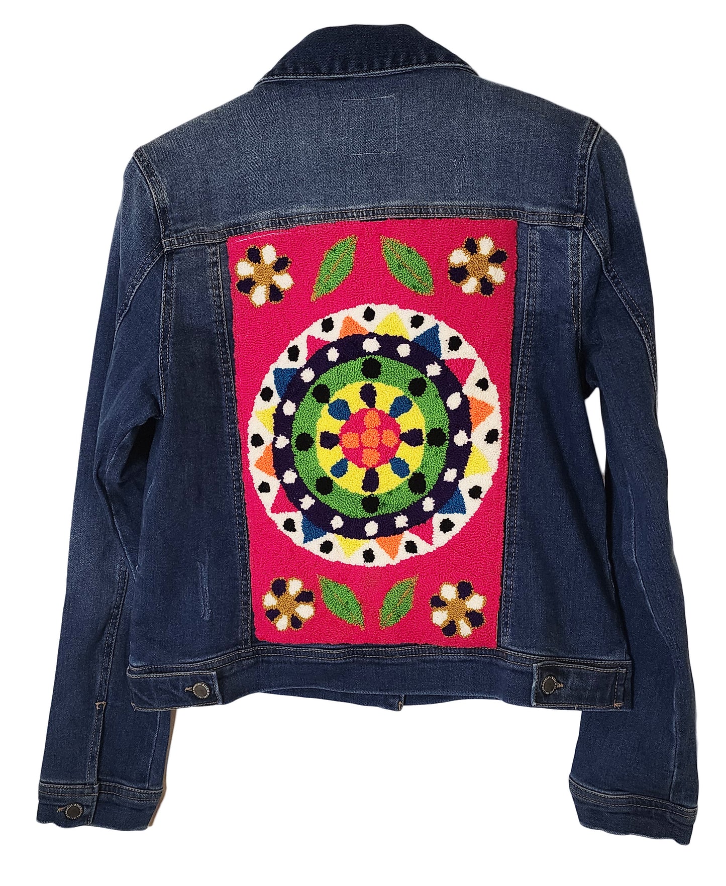 Paityn Denim Jacket with Handmade Mandala (M) - Wuitusu