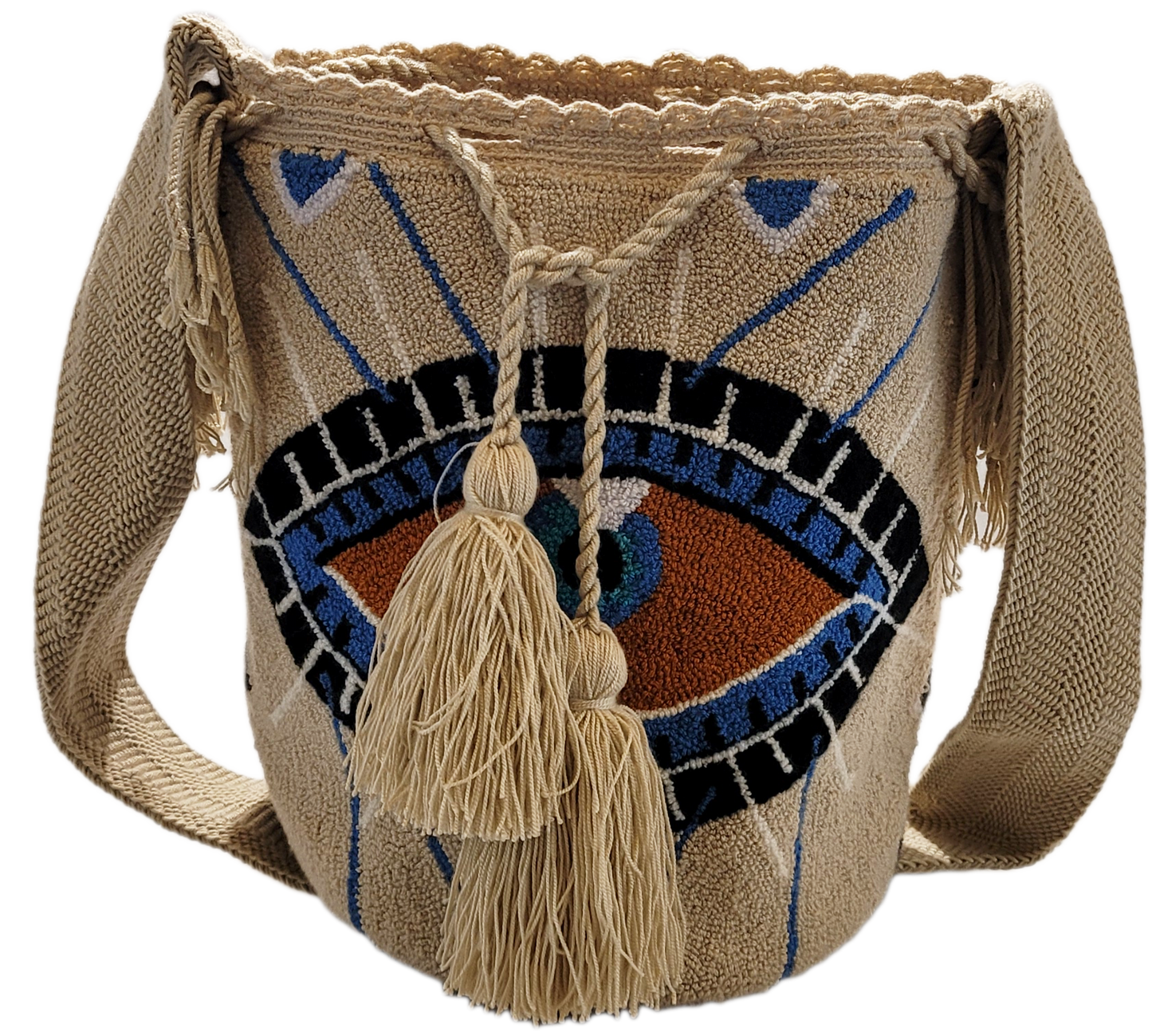 Kennedy Large Handmade Punch-needle Wayuu Mochila Bag - Wuitusu