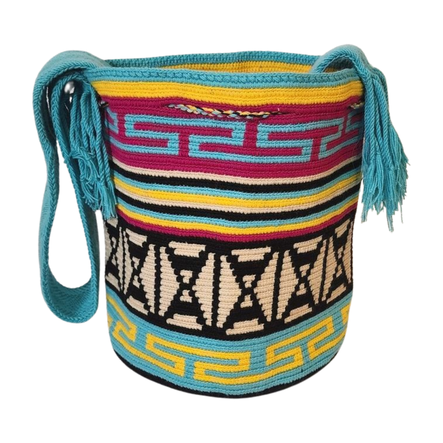 Bottom view Kendra Large Handmade Crochet Wayuu Mochila Bag - Wuitusu