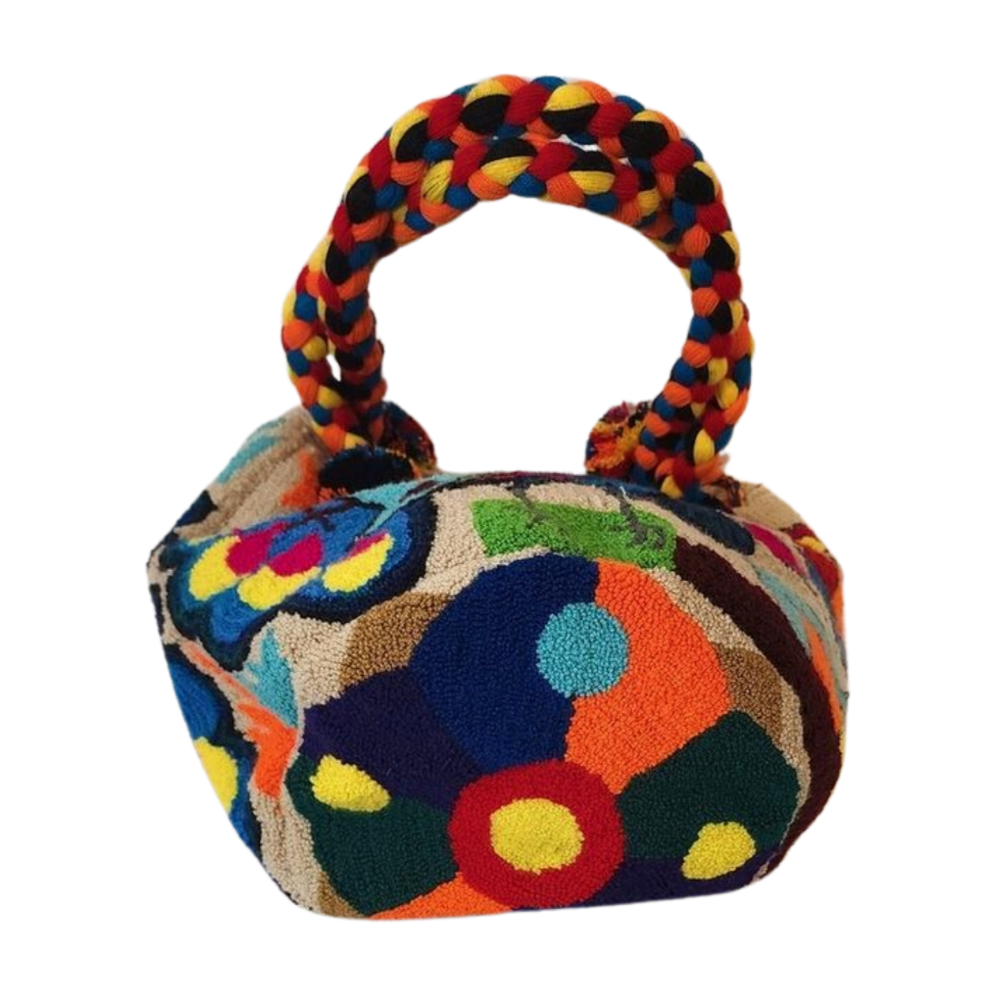 Kaliyah Large Short-Handle Handmade Punch-needle Wayuu Bag - Wuitusu