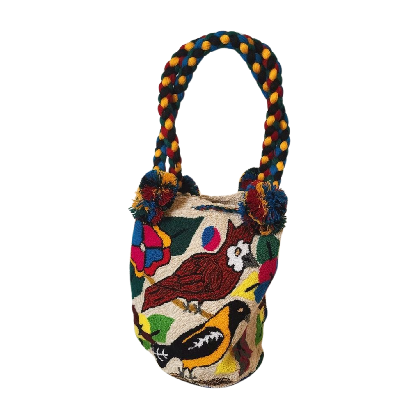Priscilla Large Short-Handle Handmade Punch-needle Wayuu Bag - Wuitusu