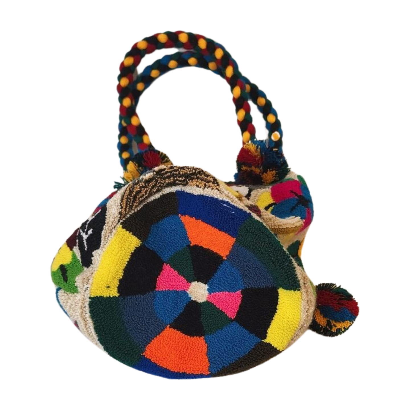 Priscilla Large Short-Handle Handmade Punch-needle Wayuu Bag - Wuitusu