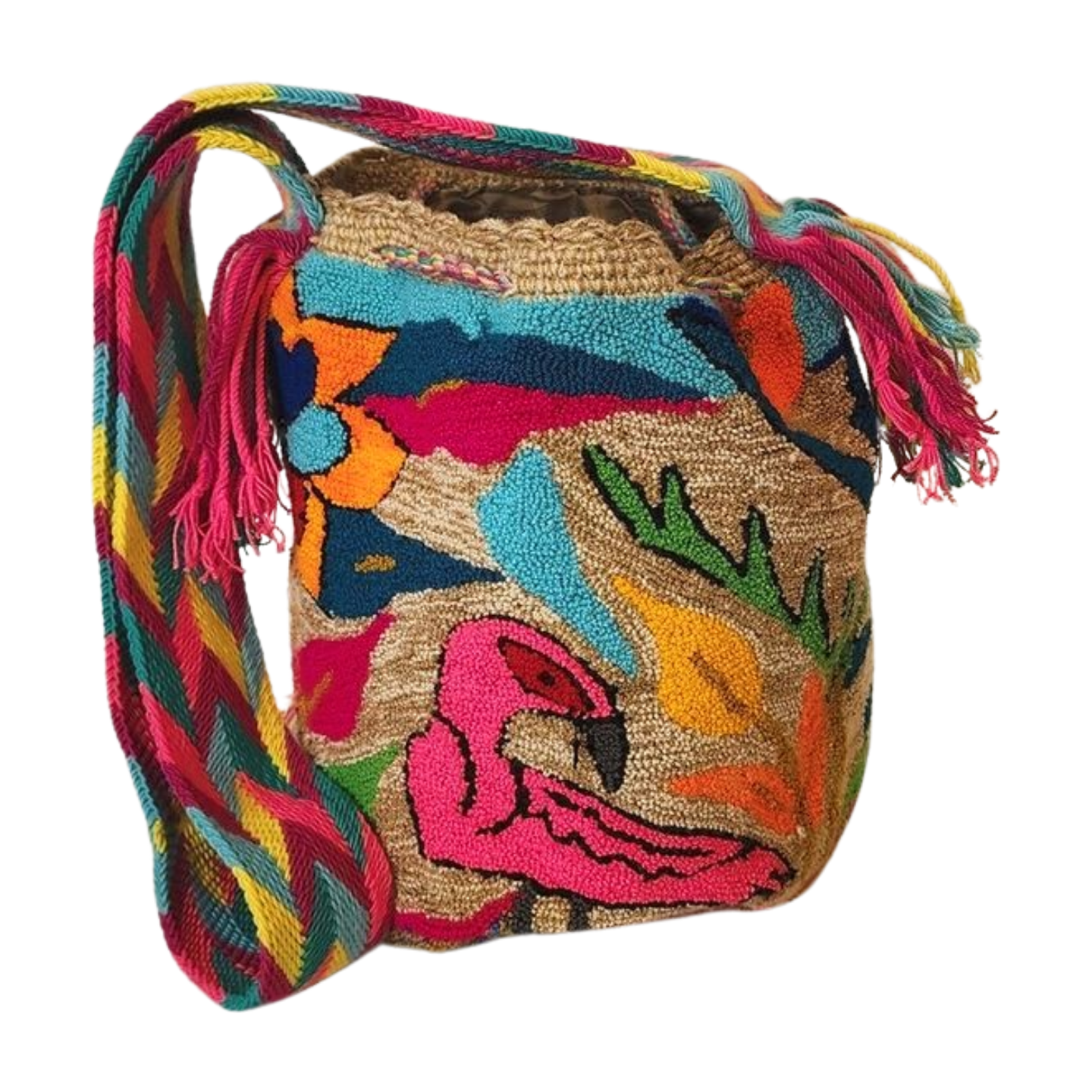 Alanna Large Handmade Punch-needle Wayuu Mochila Bag - Wuitusu