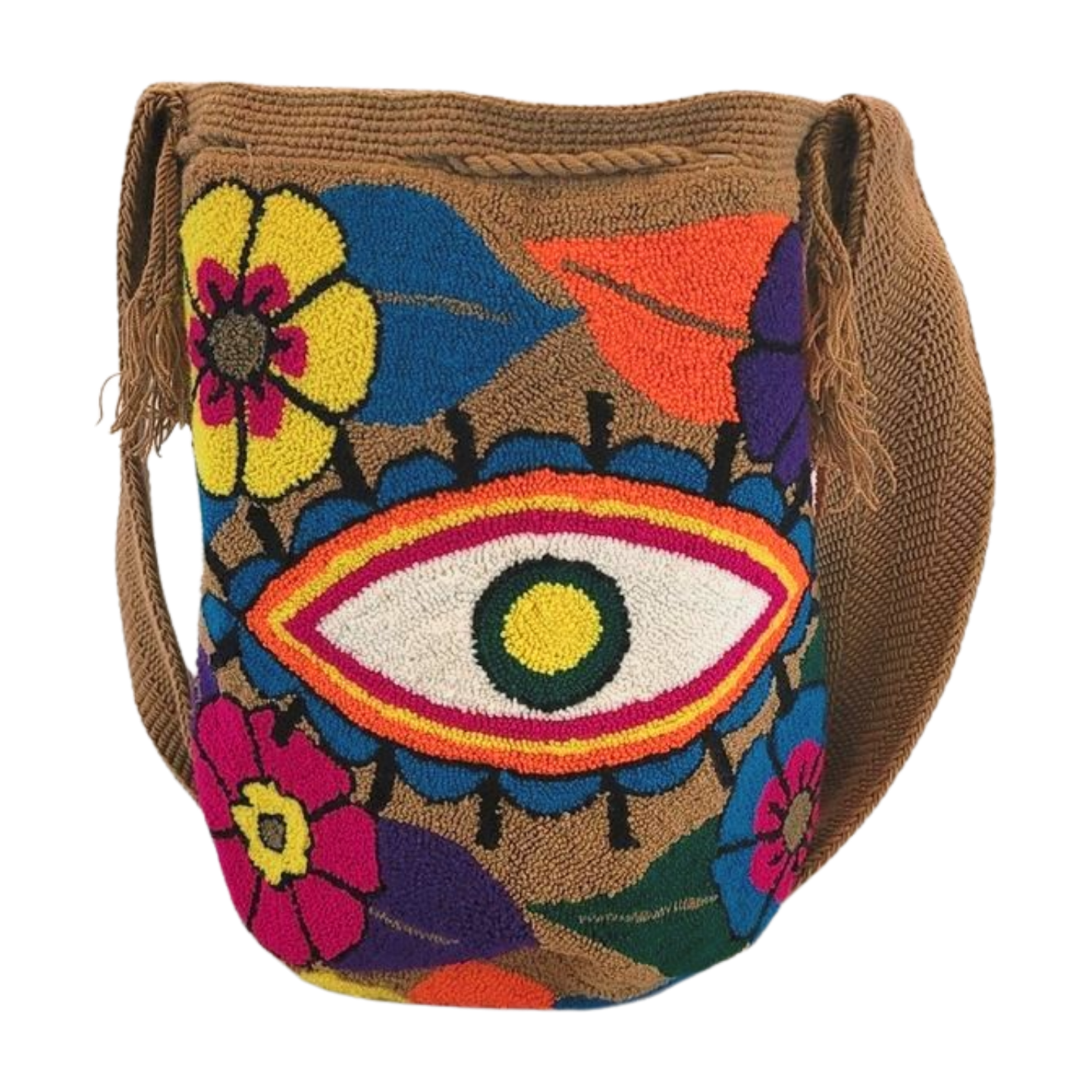 Lucia Large Handmade Punch-needle Wayuu Mochila Bag - Wuitusu