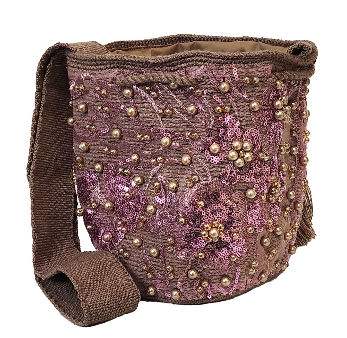 Skye Medium Crossbody Mochila with Crystals and Pearls - Wuitusu- back