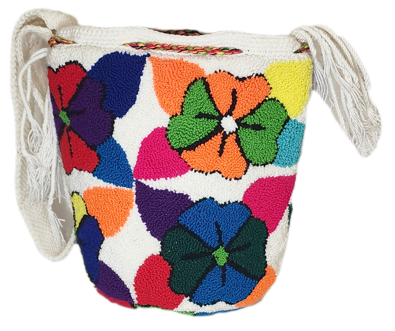 Bottom view Catalina medium Handmade Punch-needle Wayuu Mochila Bag - a perfect gift for her