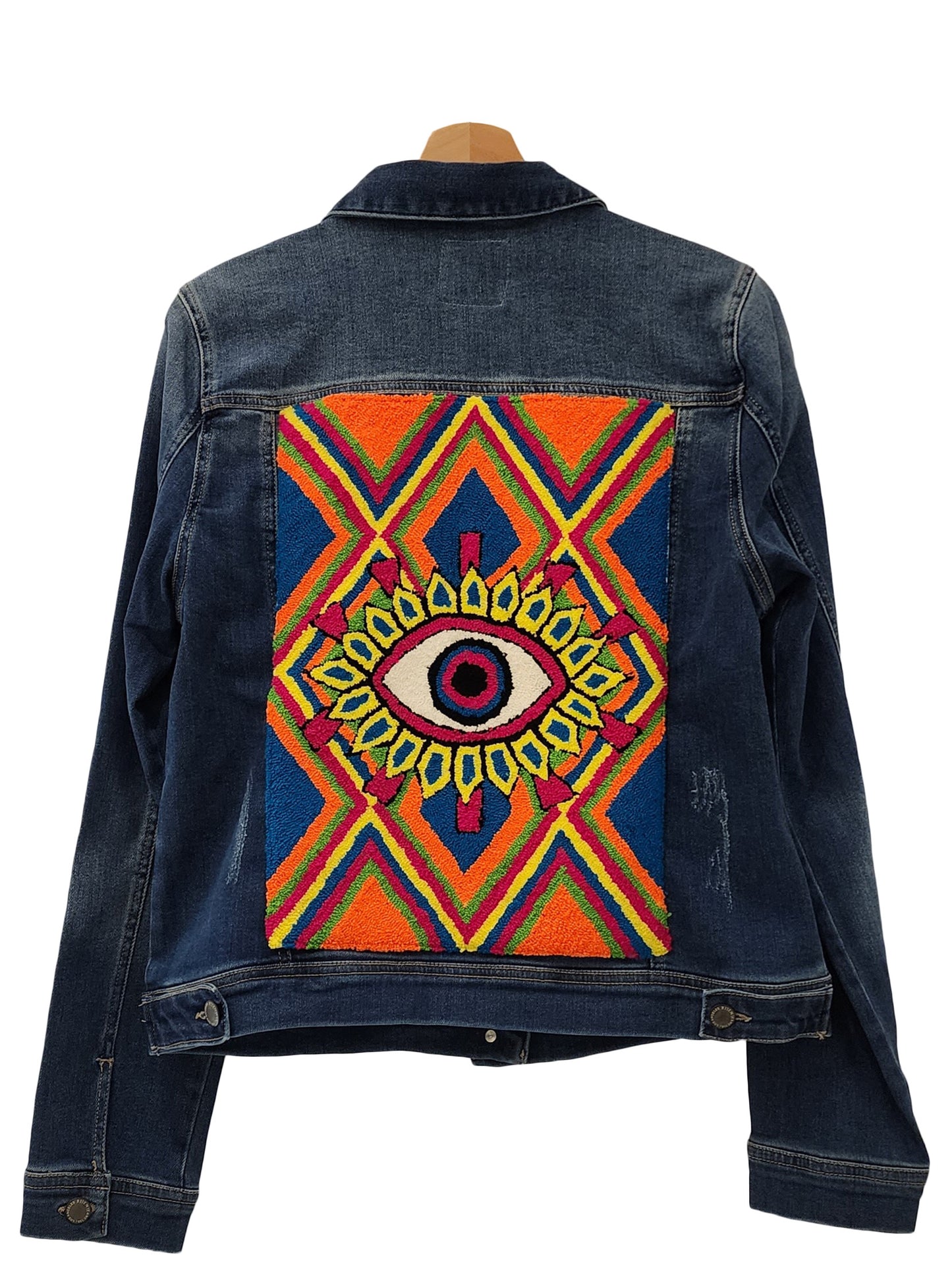 Pilin Denim Jacket with Handmade Nazar (M) - Wuitusu