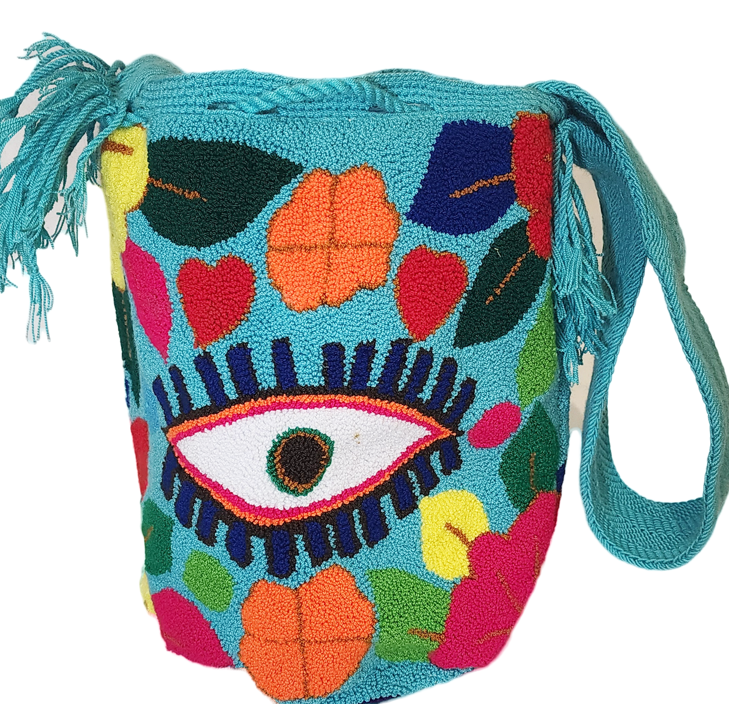 Nalani Large Handmade Punch Needle Wayuu Mochila Bag - Wuitusu