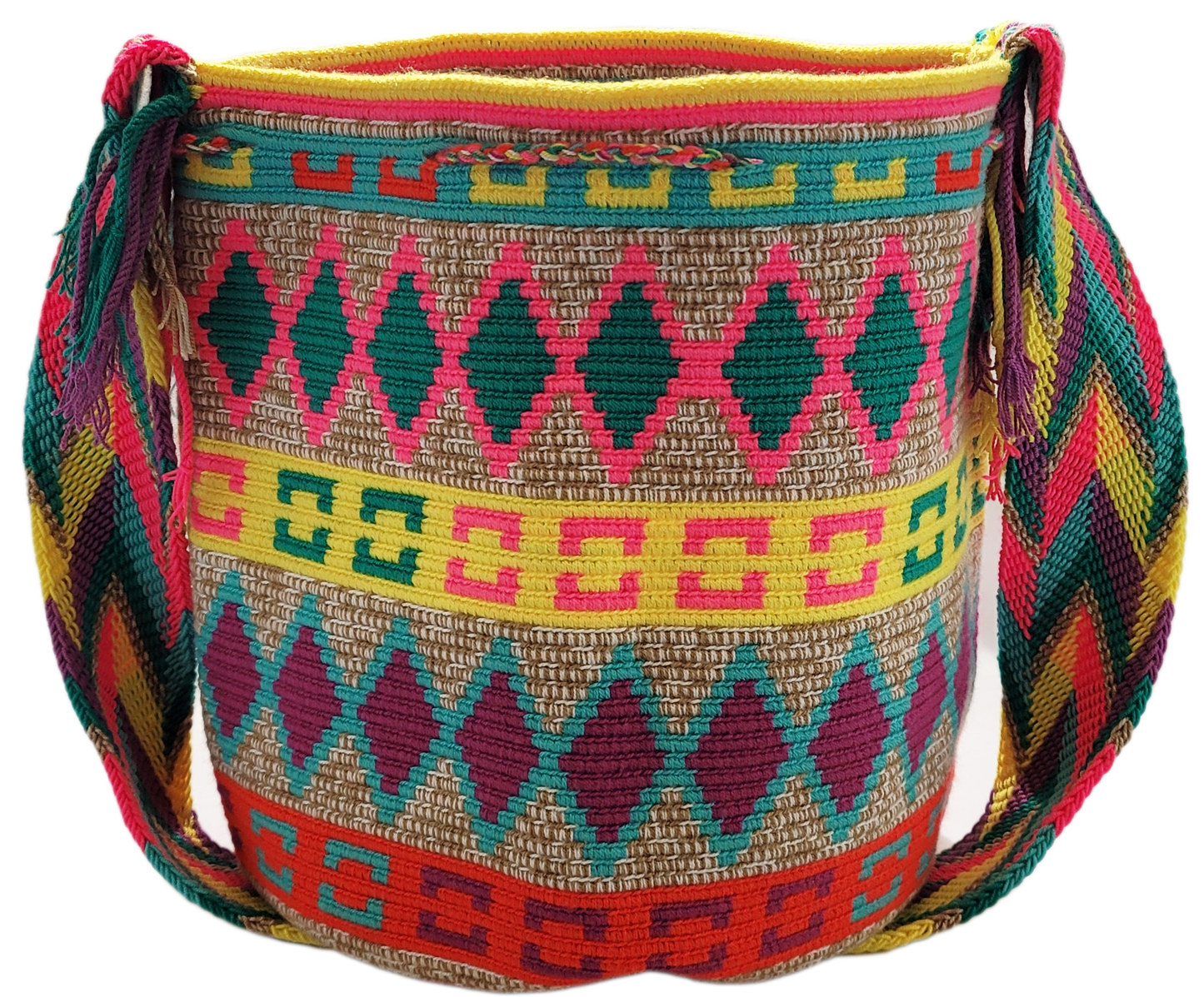 Madelyn Large Handmade Crochet Wayuu Mochila Bag - Wuitusu