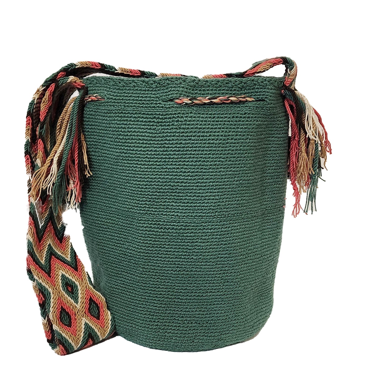 Skyler Unicolor Large Handmade Wayuu Mochila Bag - Wuitusu-back