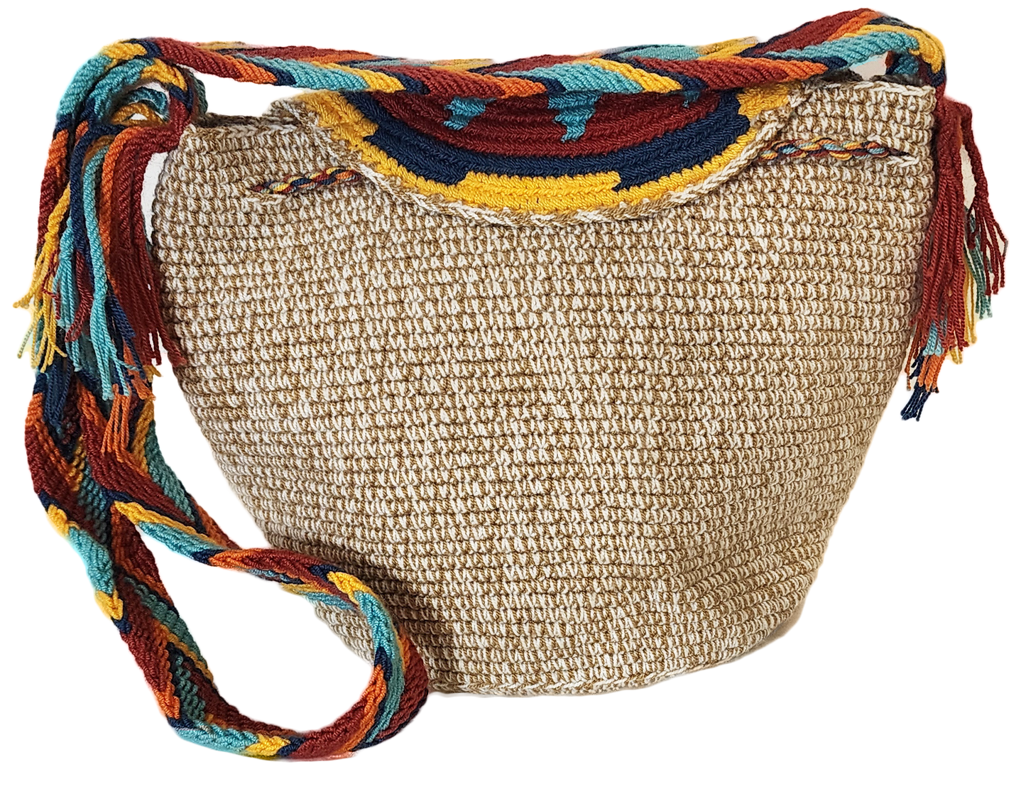 Ava Medium Handmade Crochet Wayuu Bag with Lid - Wuitusu