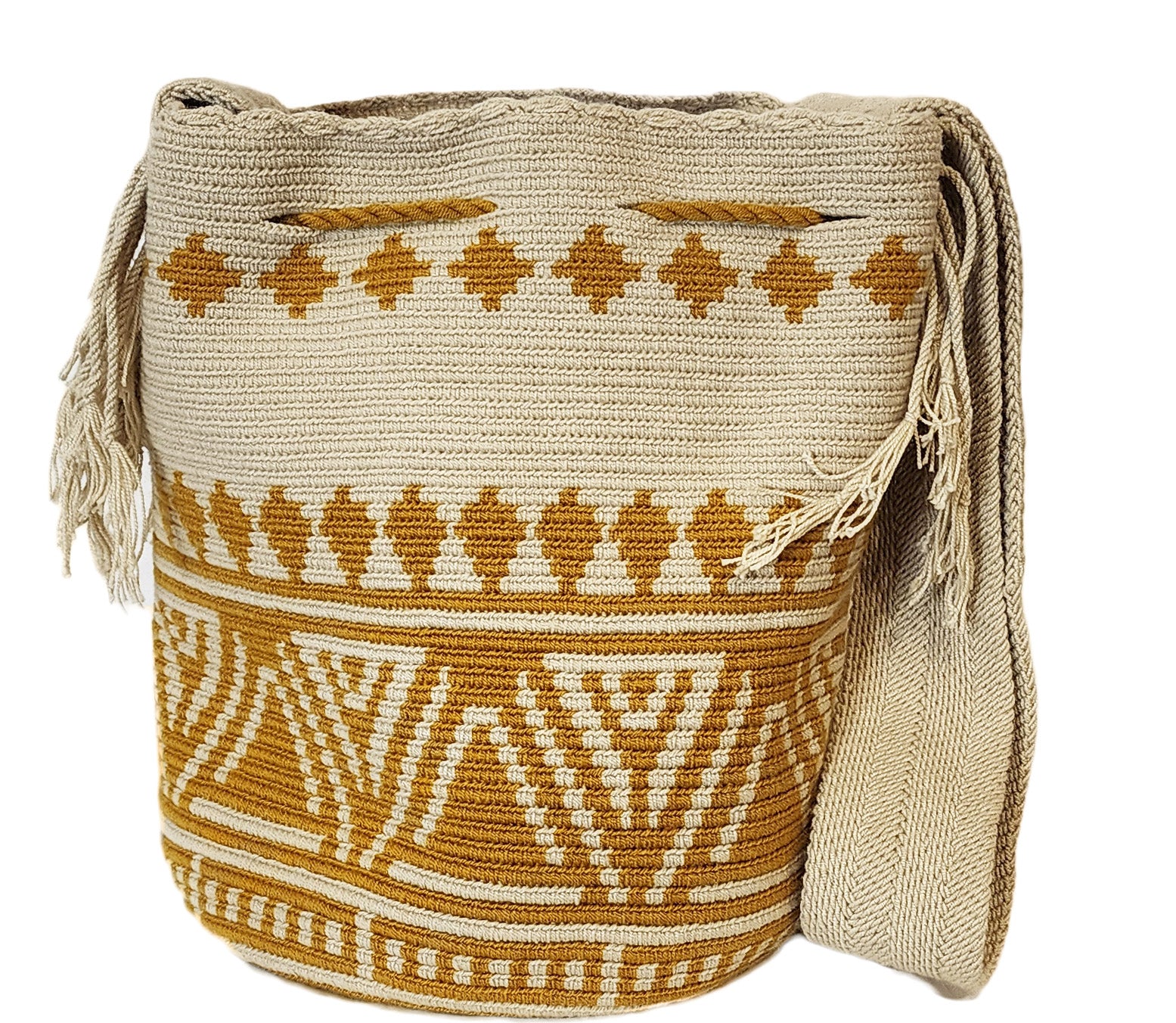 Bottom view Hanna Large Handmade Crochet Wayuu Mochila Bag - Wuitusu