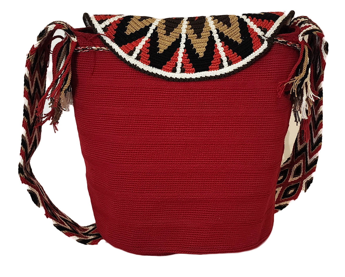 Madalynn Large Handmade Crochet Wayuu Bag with Lid - Wuitusu