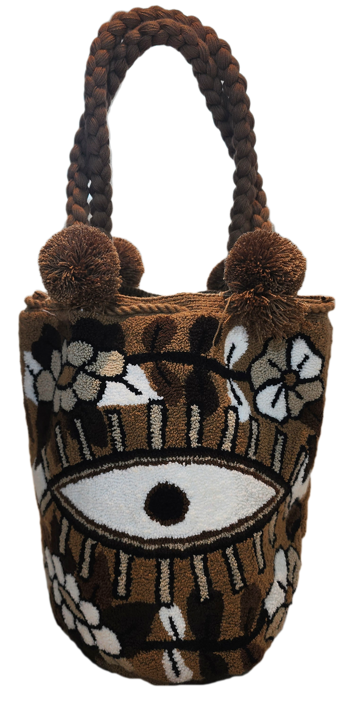 Vera Large Short Handle Design PomPom Mochila - a perfect gift for her