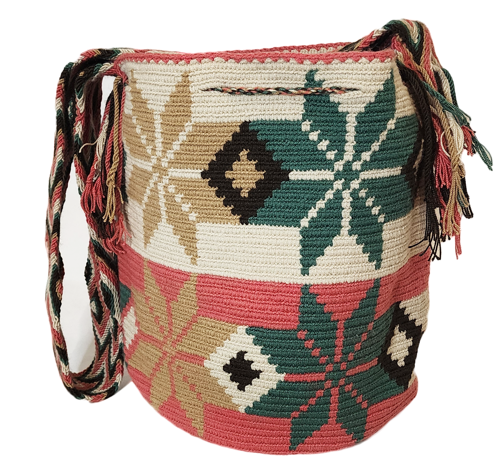 Bottom view Julieta Large Handmade Crochet Wayuu Mochila Bag - Wuitusu