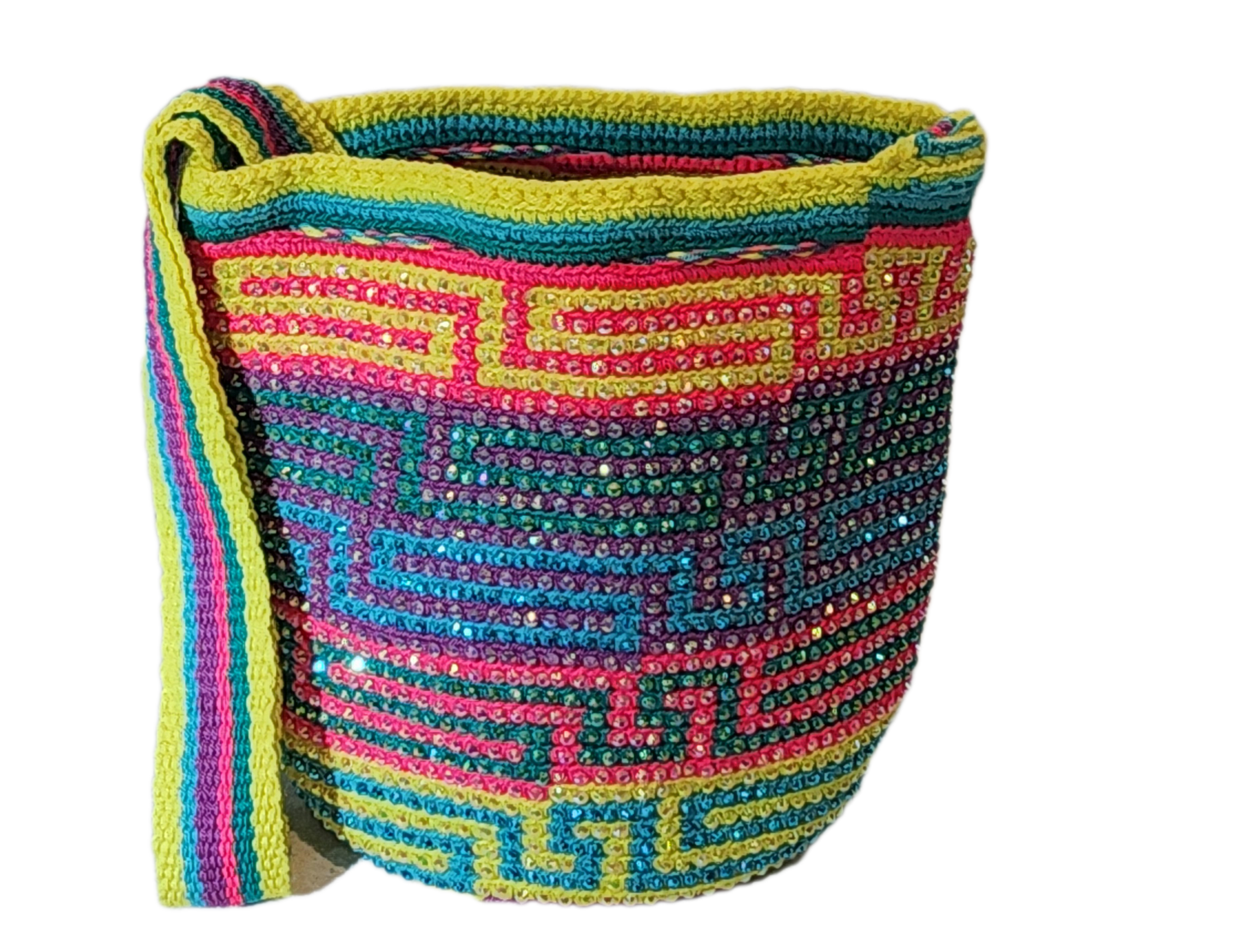 Lennon Medium Handmade Wayuu Mochila Bag With Crystals - a perfect gift for her