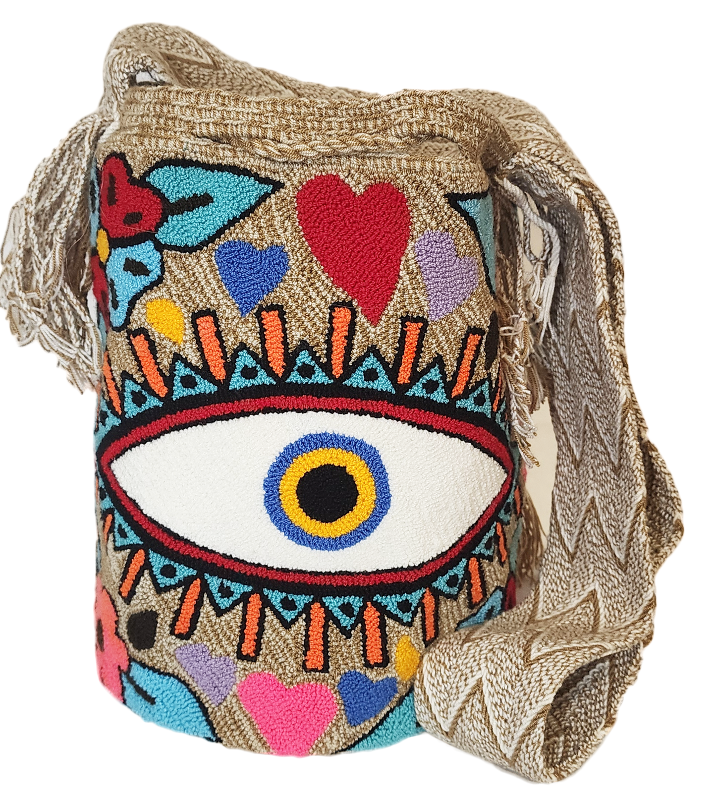 Frankie Large Handmade Punch Needle Wayuu Mochila Bag - Wuitusu