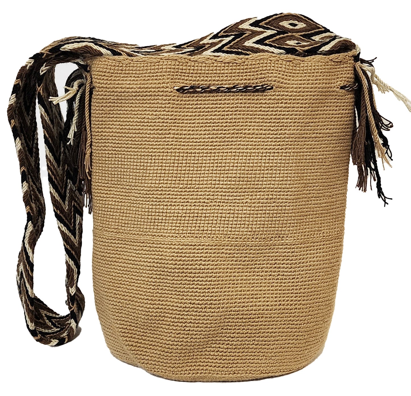 Addilyn Unicolor Large Handmade Wayuu Mochila Bag - Wuitusu-back