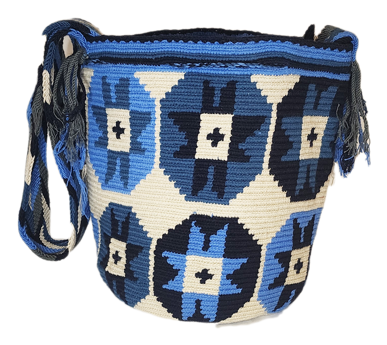 Bottom view Liliana Large Handmade Crochet Wayuu Mochila Bag - Wuitusu