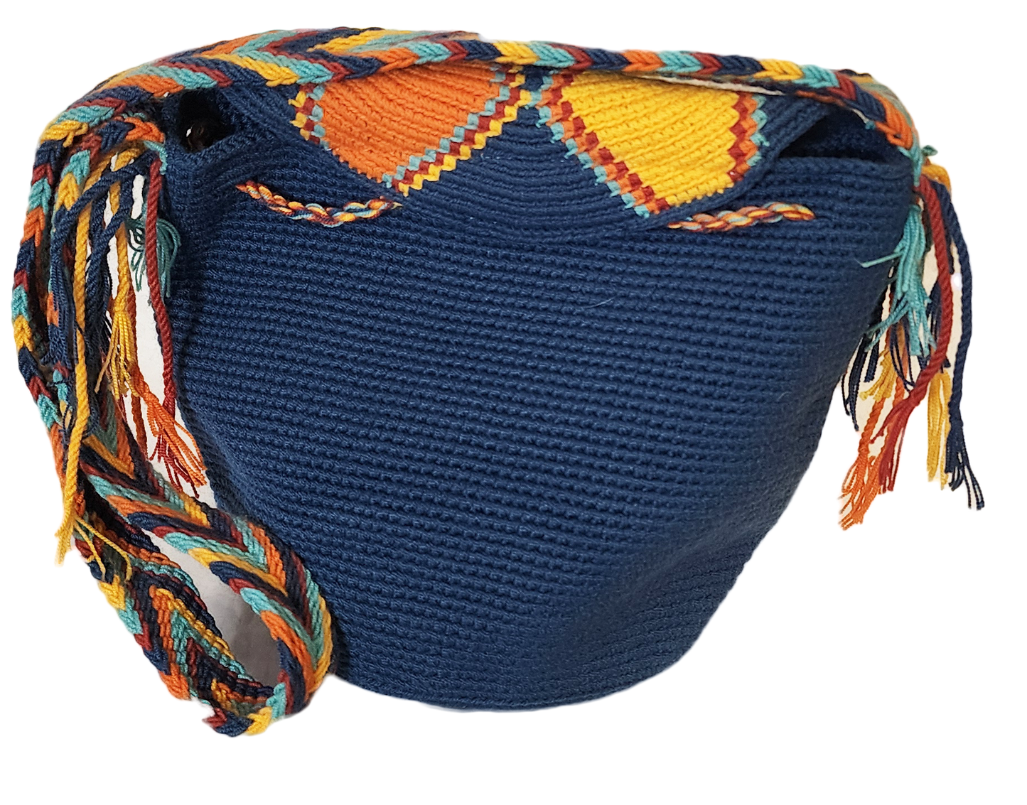 Emma Medium Handmade Crochet Wayuu Bag with Lid - Wuitusu