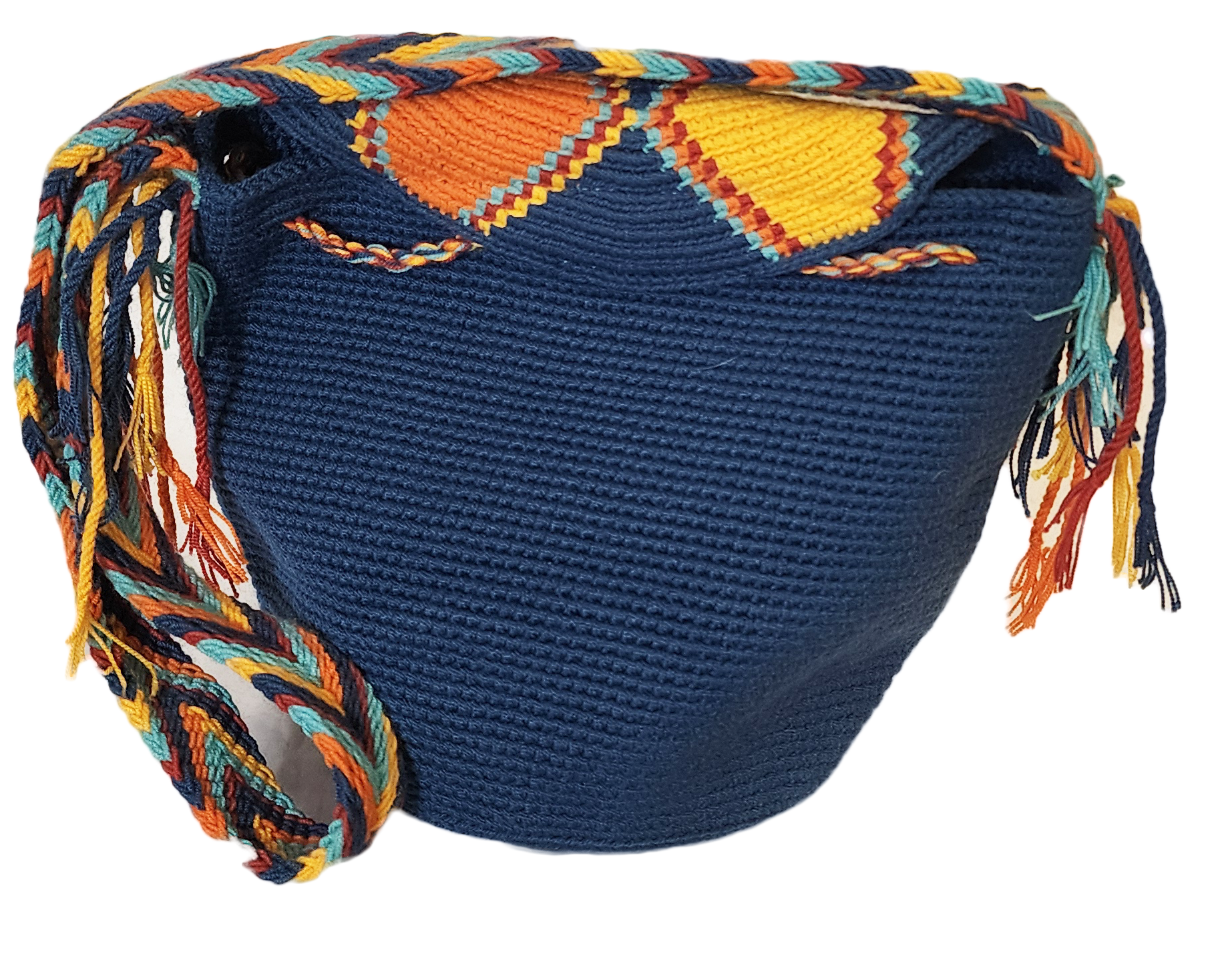 Bottom view Emma Medium Handmade Crochet Wayuu Bag with Lid - Wuitusu