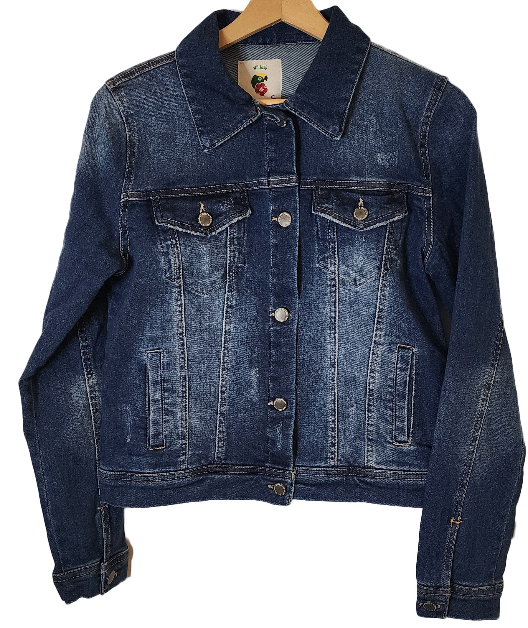 Joyce Denim Jacket with Handmade Mandala (S) - Wuitusu